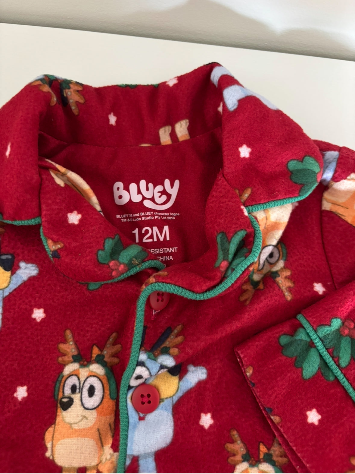 Seller #195 - Bluey Winter Christmas Pajama Set - Size 12 Months