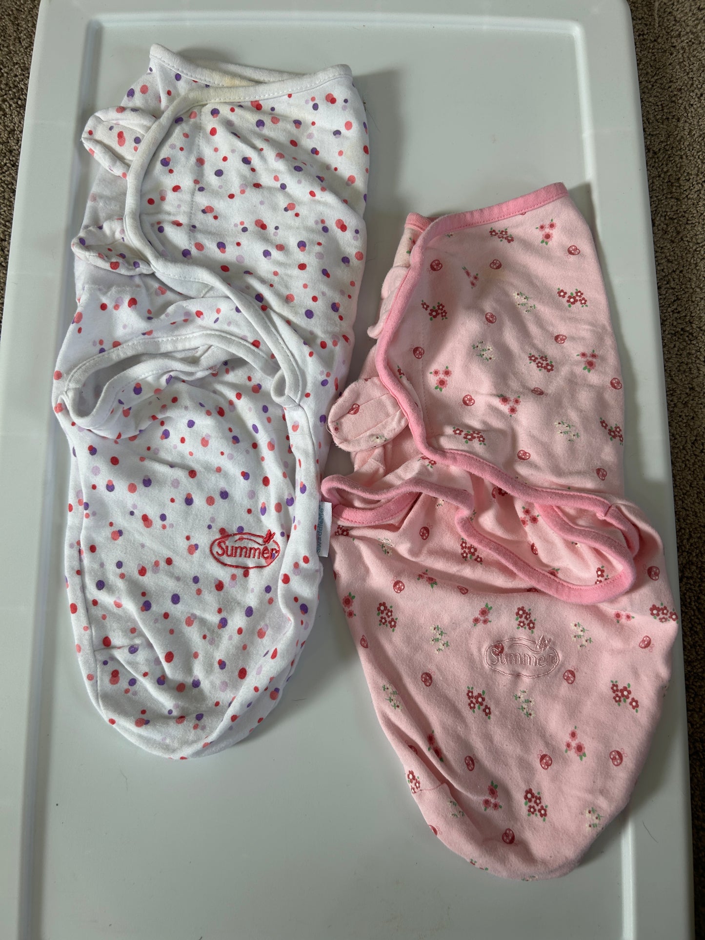 #34 girls Summer infant swaddles set of 2