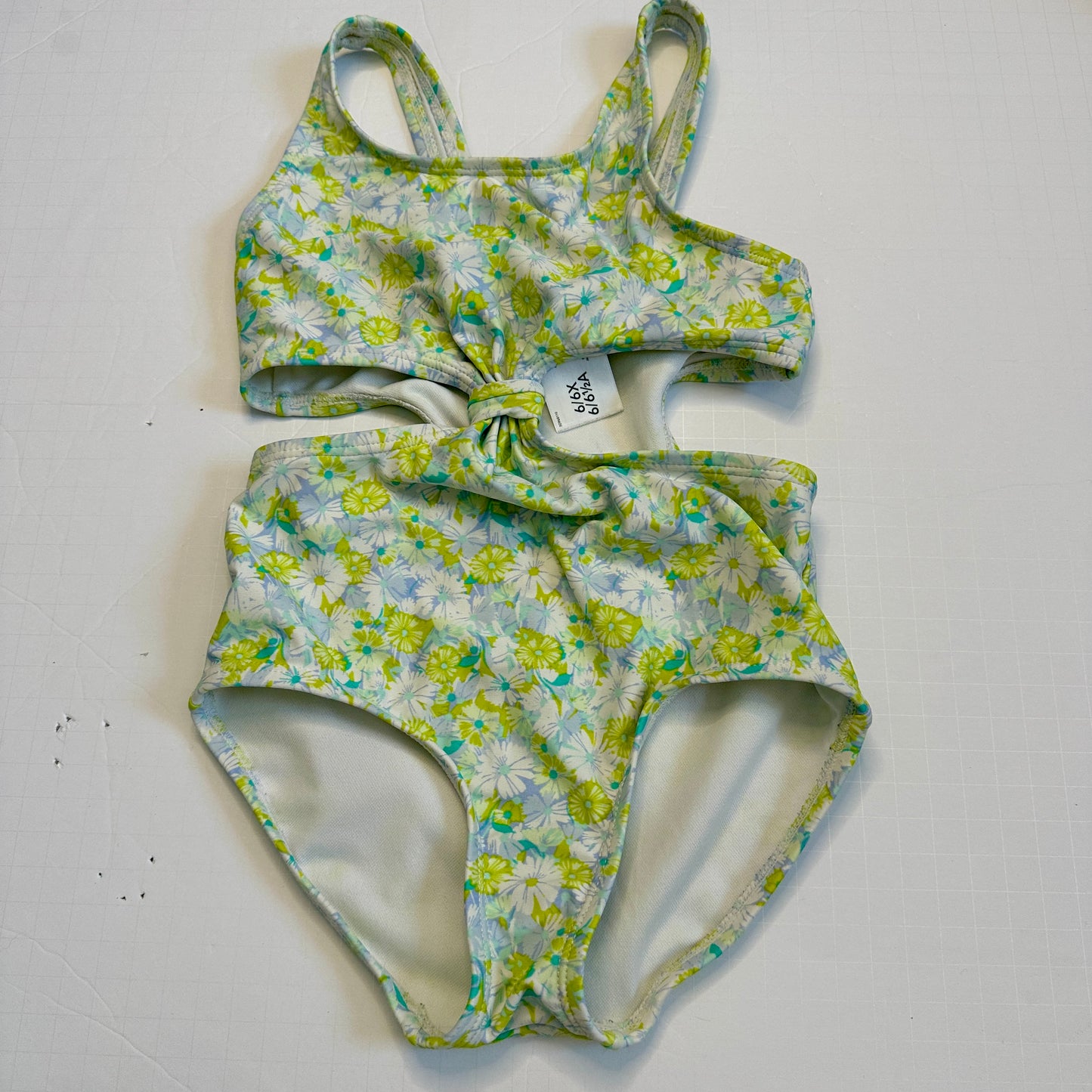 #162 Carters Floral Cut out swimsuit size 6x