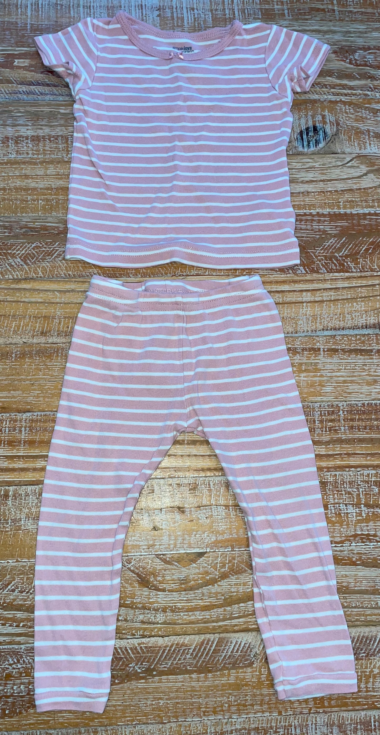 Seller #3 Simple Joys Pink and White striped 18 mos Pajama set