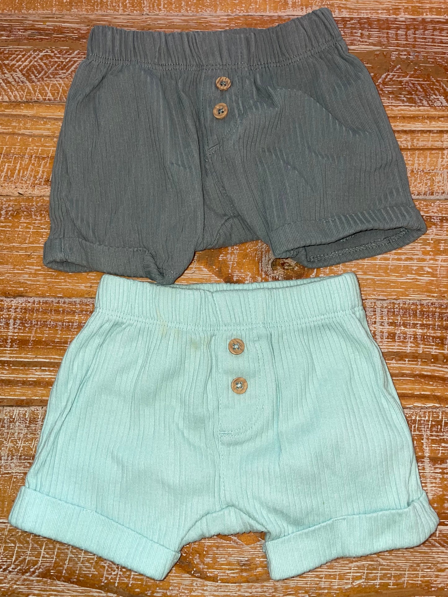 Seller #3 Carter's 3 mos Boy set of shorts (two) Aqua and Grey