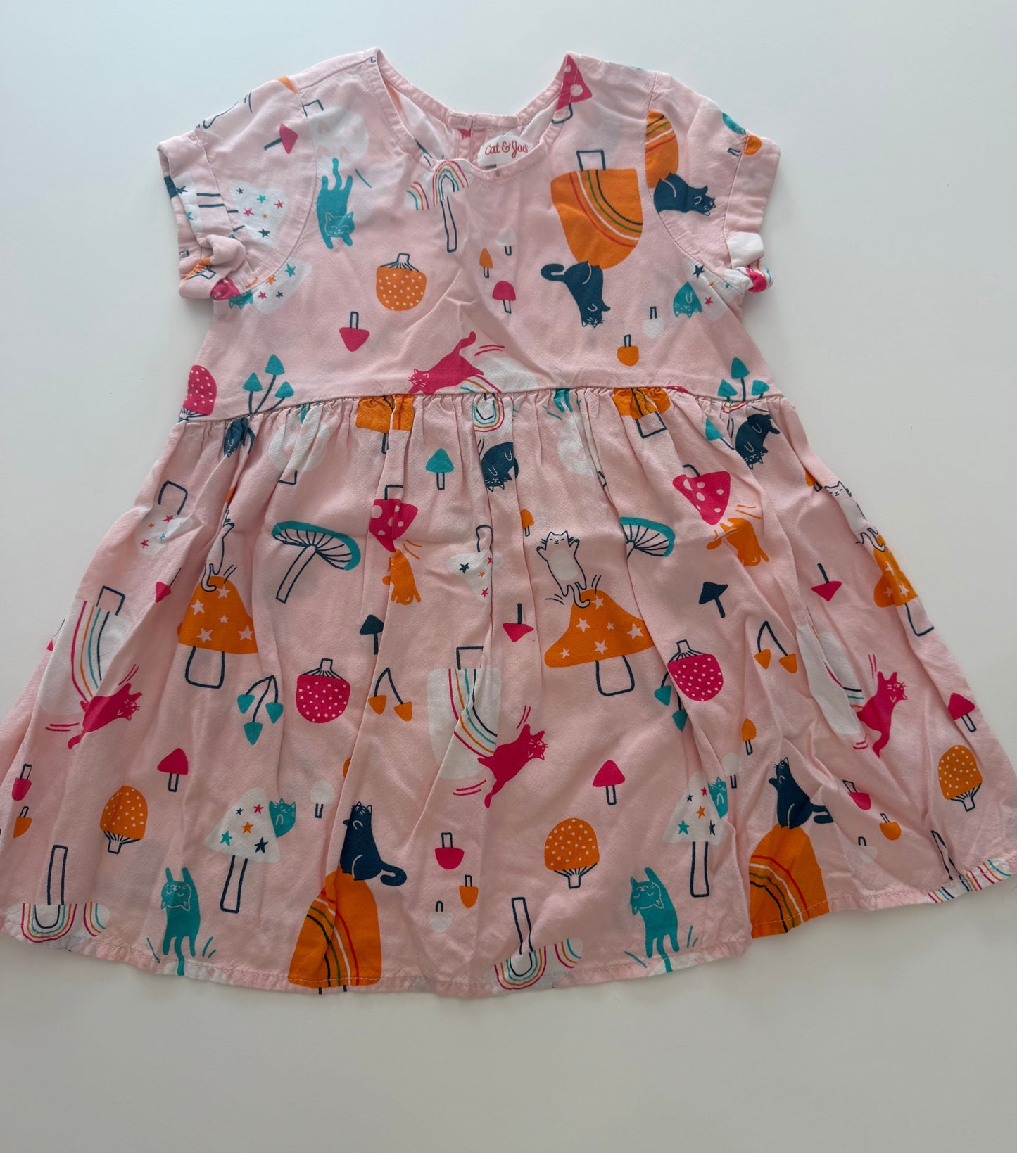 #117, Girls 4T, Cat & Jack pink kitty forest tunic, GUC