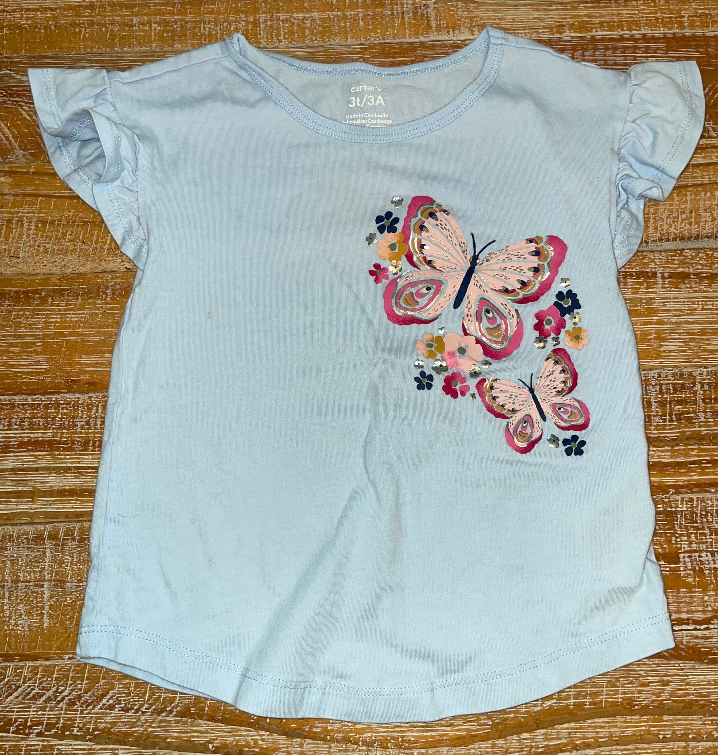 Seller #3 Carter's 3T Girls Short Sleeve Tee w/ Butterflies