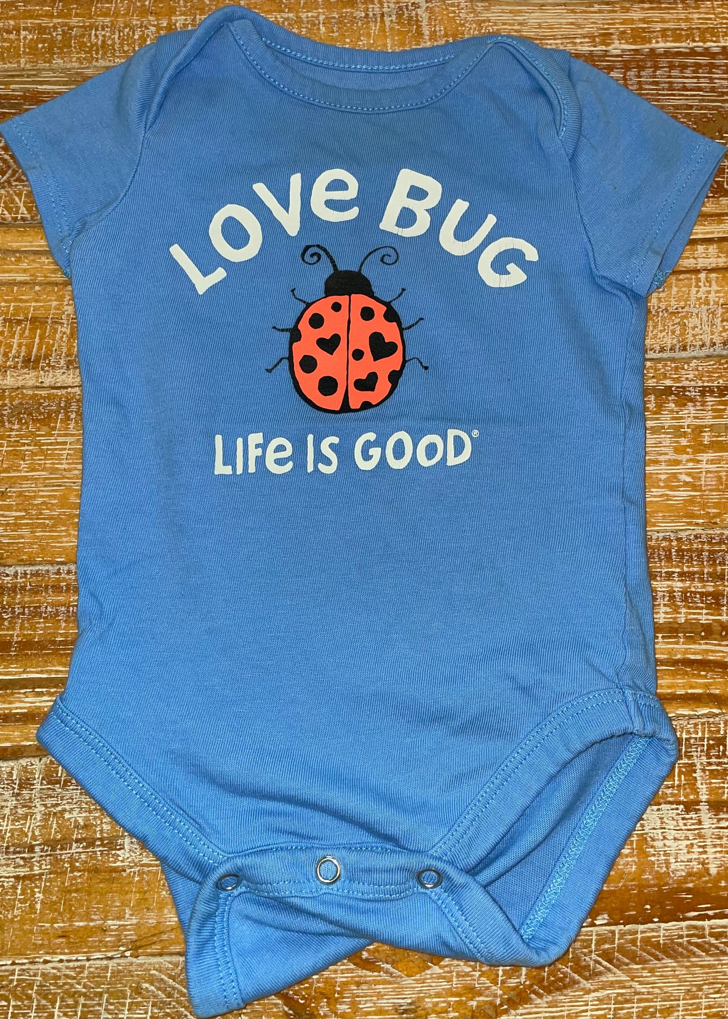 Seller #3 Life is Good Blue Lady Bug Onesie 3-6 mos