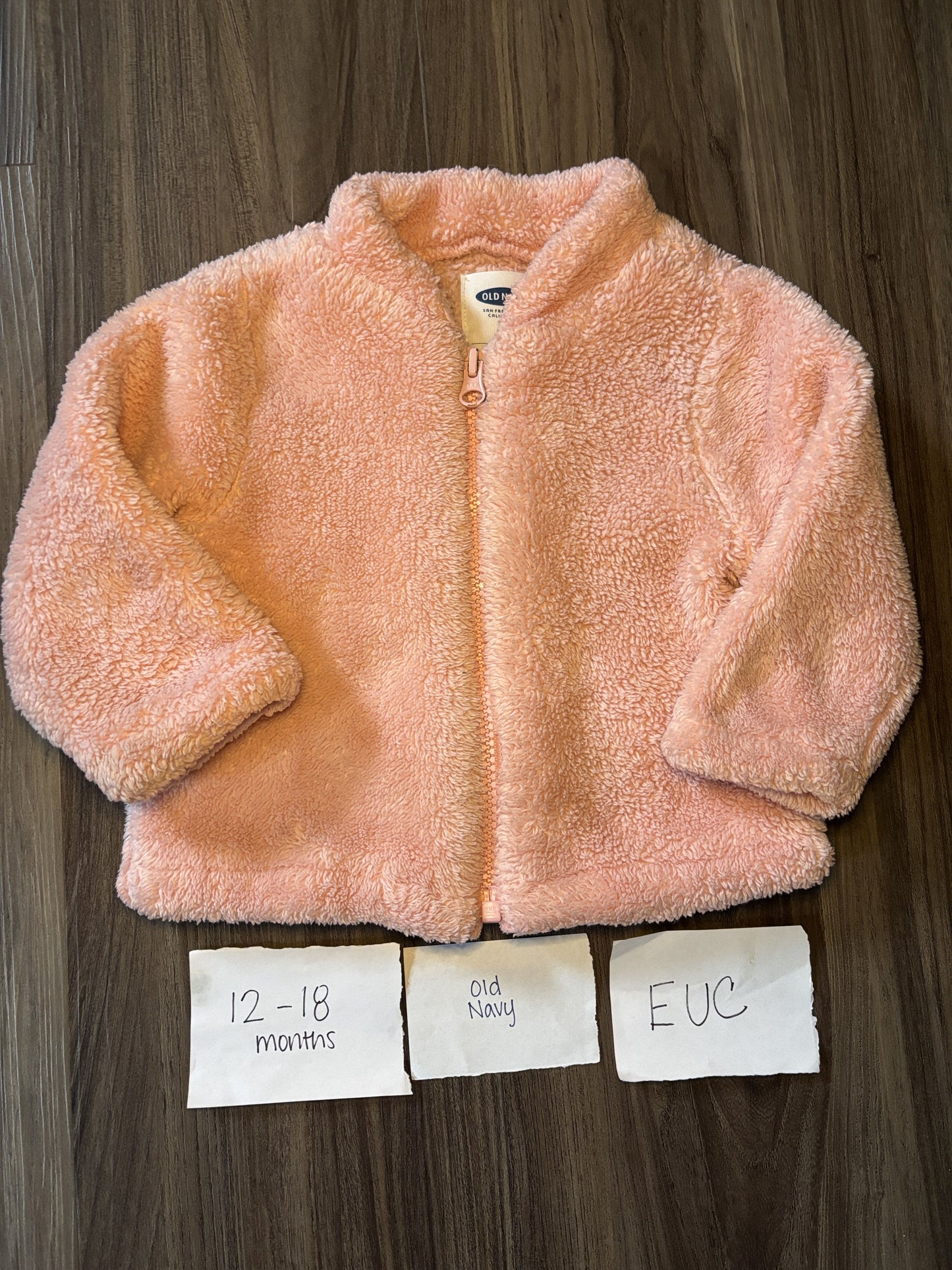 #138 - 12-18 Mo - EUC Old Navy - Pink Fleece Jacket - PU 45236