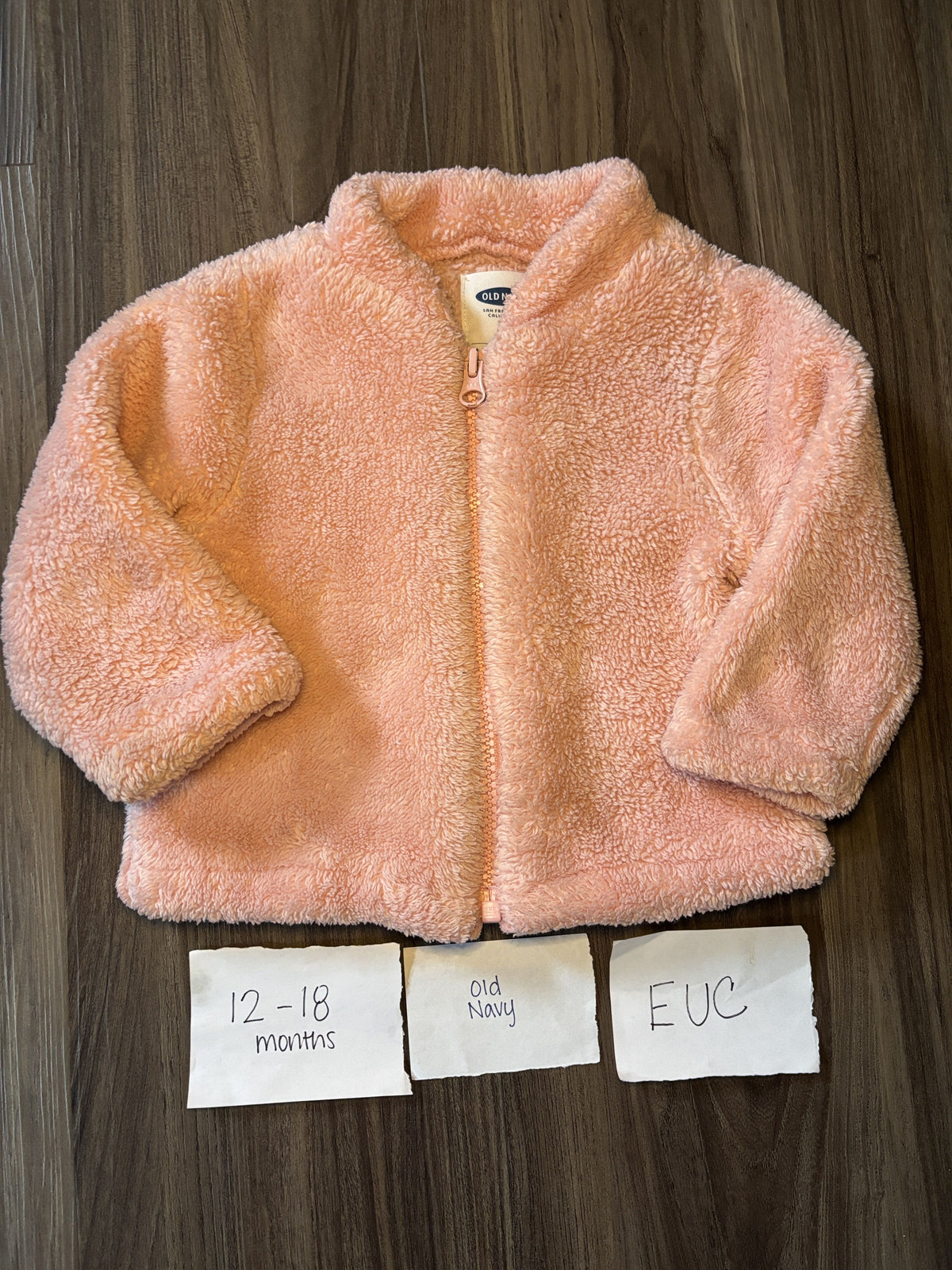 #138 - 12-18 Mo EUC Old Navy Pink Fuzzy Jacket