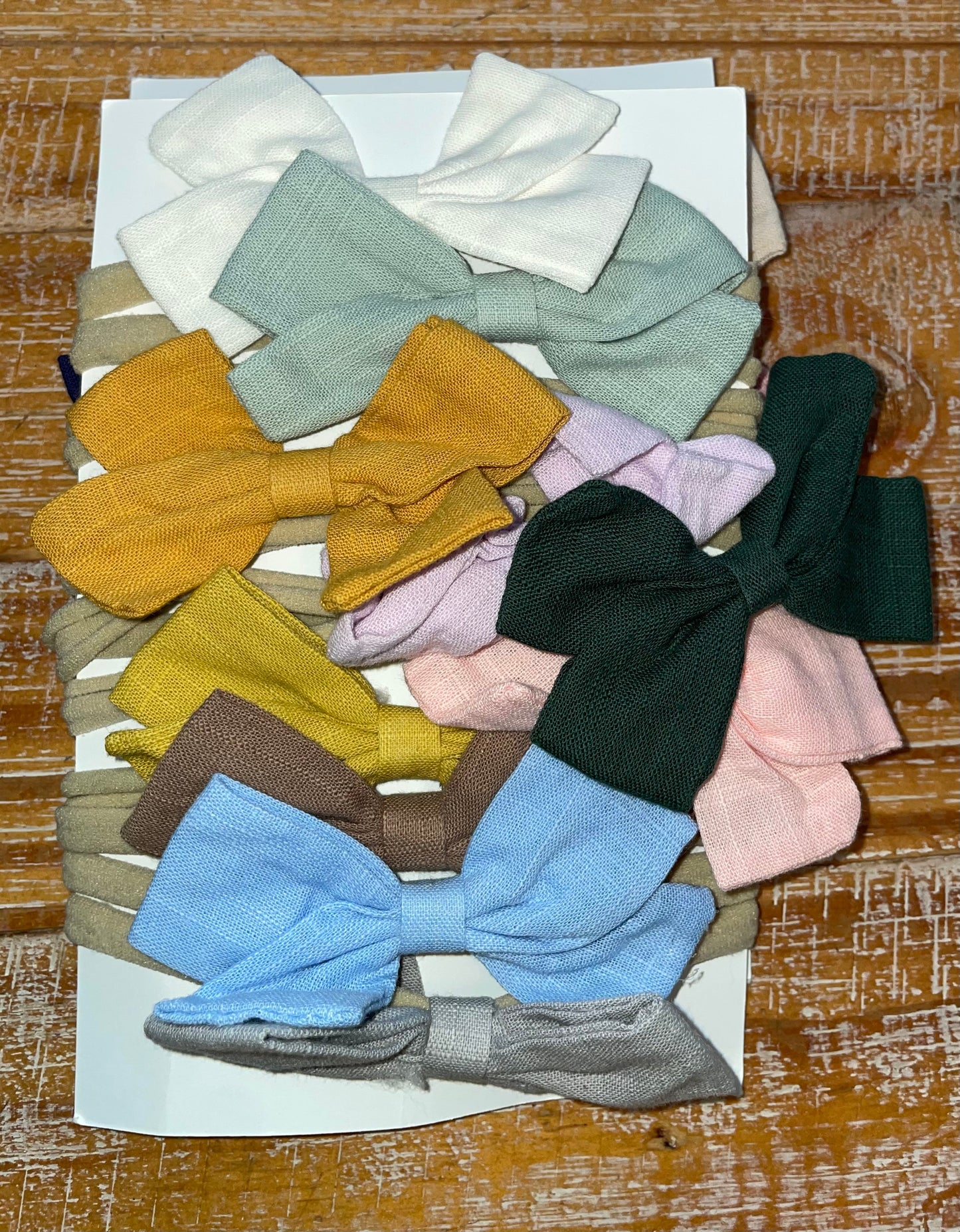 Seller #3 Pack of Newborn Headbands with Small Linen bows