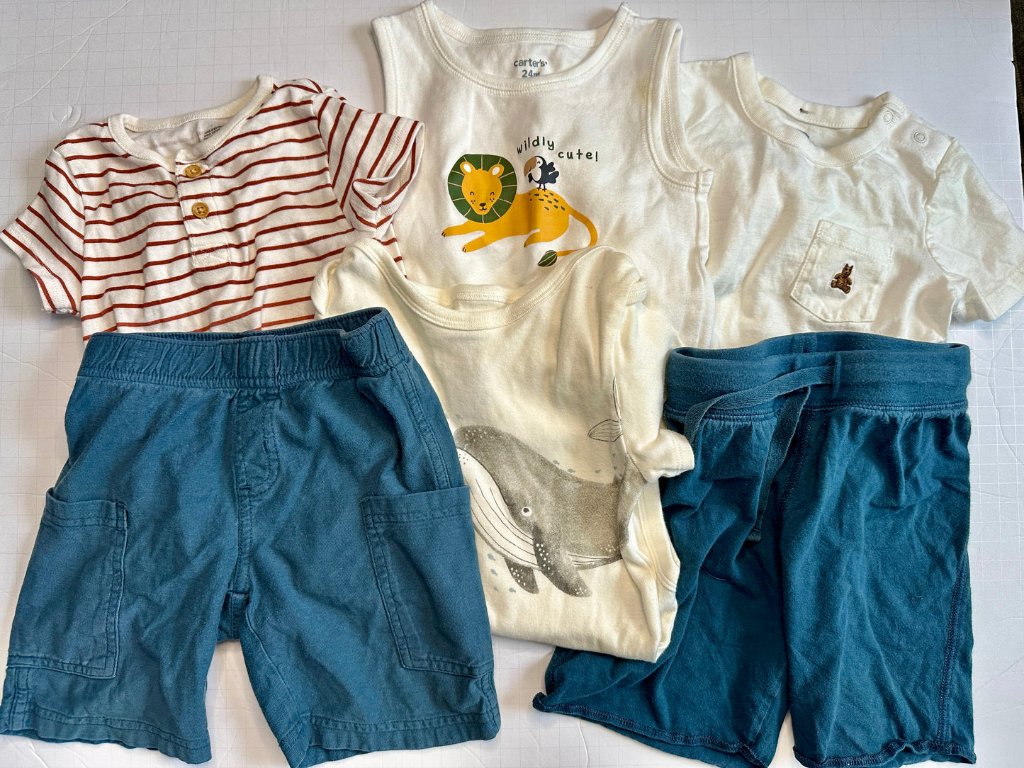 #162 Boys onesie and short bundle 18-24M