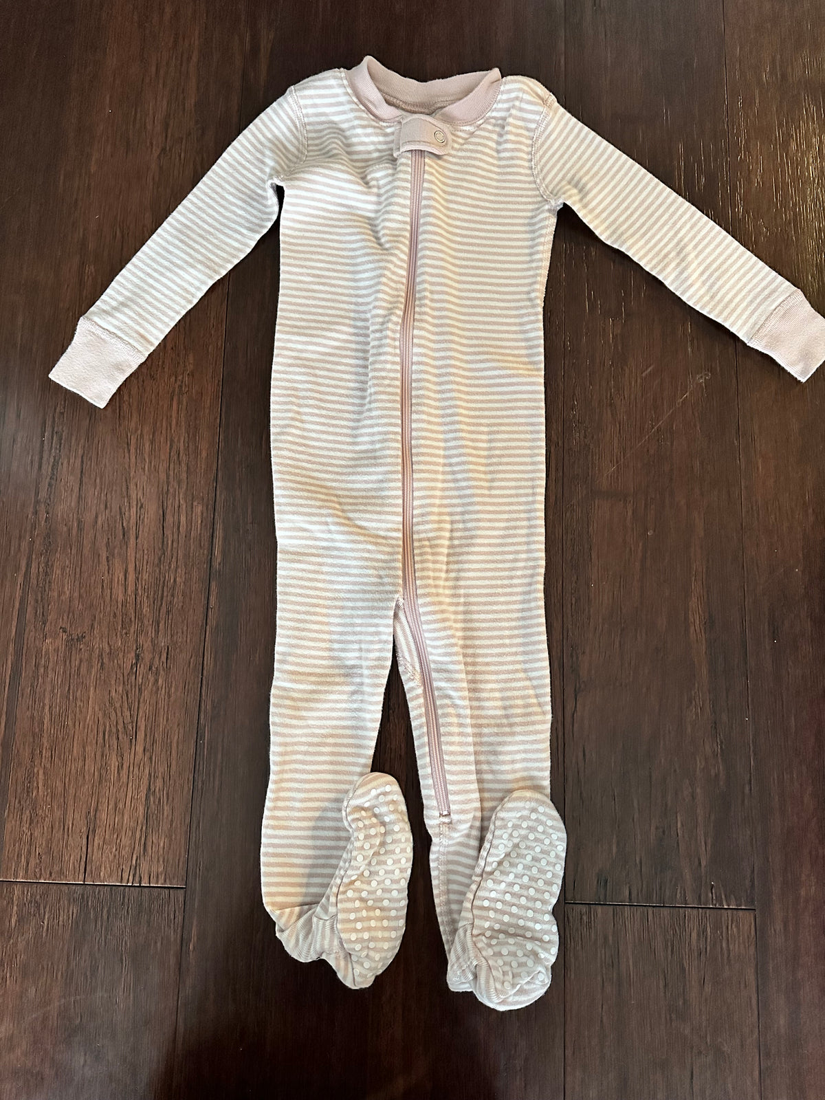 Seller 42, Hanna Andersson, Light Pink Stripe Footed PJ, Girls 2T