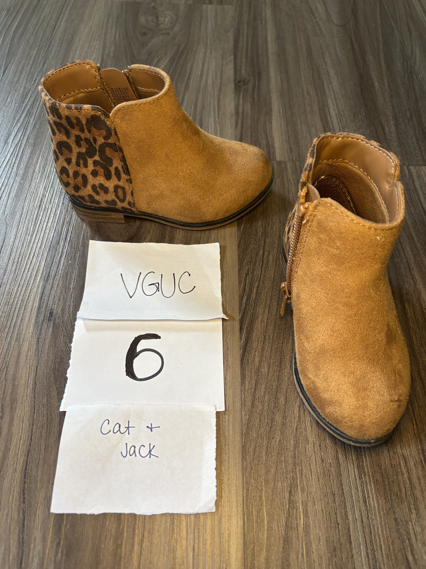 #138 - 6T - VGUC Cat & Jack - Tan/Cheetah Boots - PU 45236