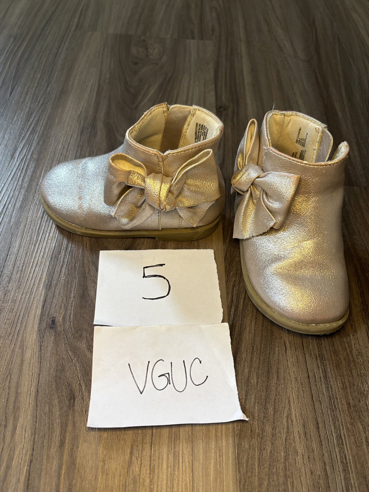 #138 - 5T Shoe Gold Booties