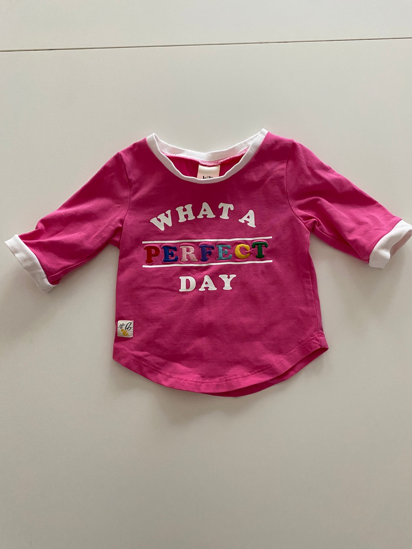 #117, Wild Flowers Hot Pink 'What a Perfect Day' T-Shirt Girls 18M