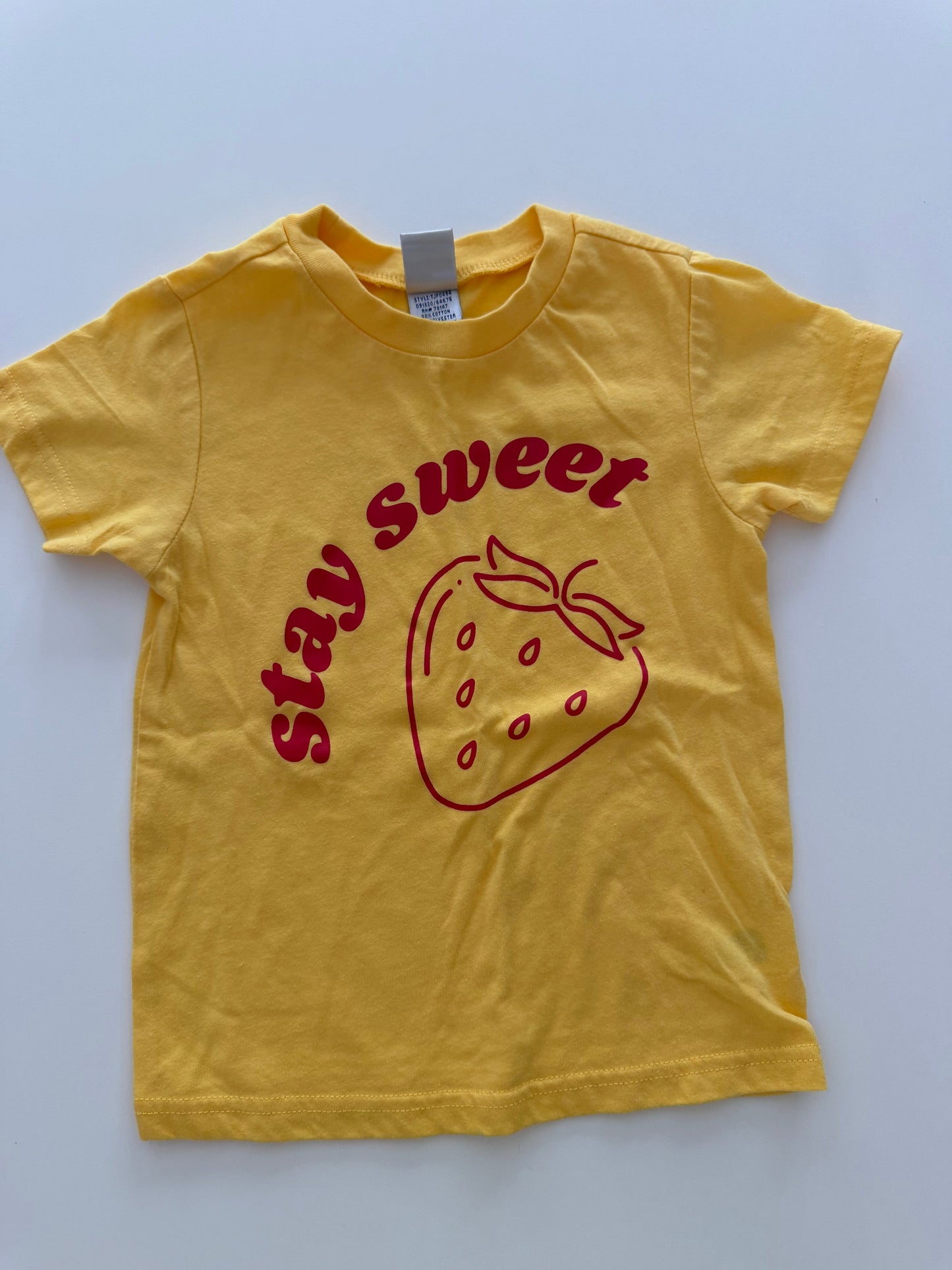 #117, Girls 3T, Boutique ‘stay sweet’ yellow shirt, New