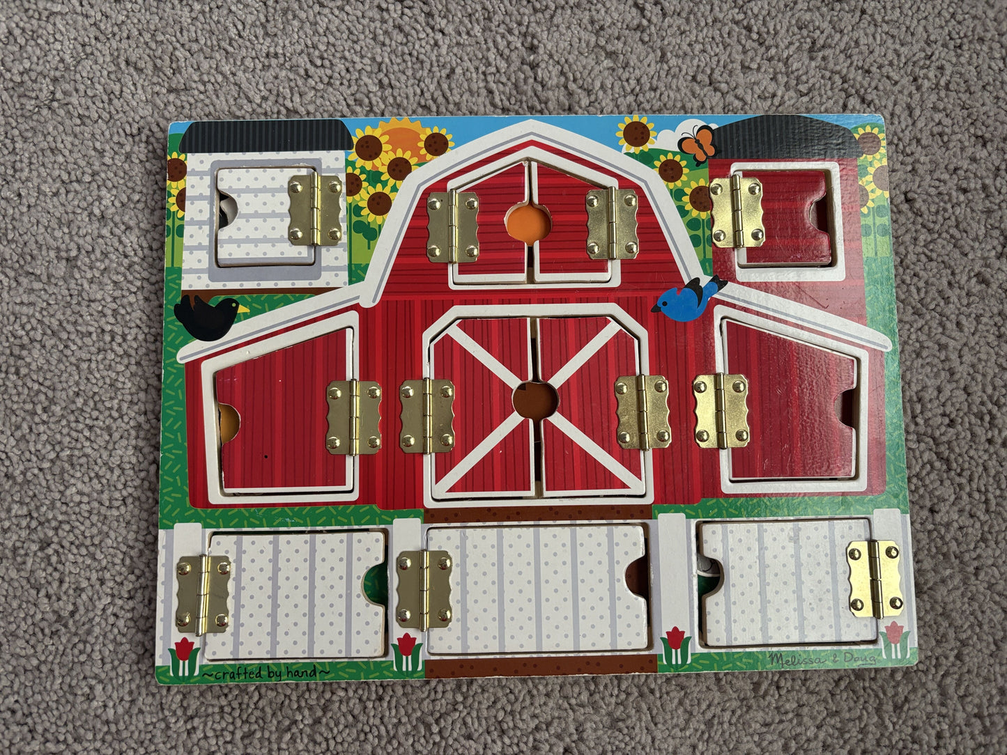#138 - - VGUC Melissa & Doug - Wooden Lift the Flap Puzzle - PU 45236