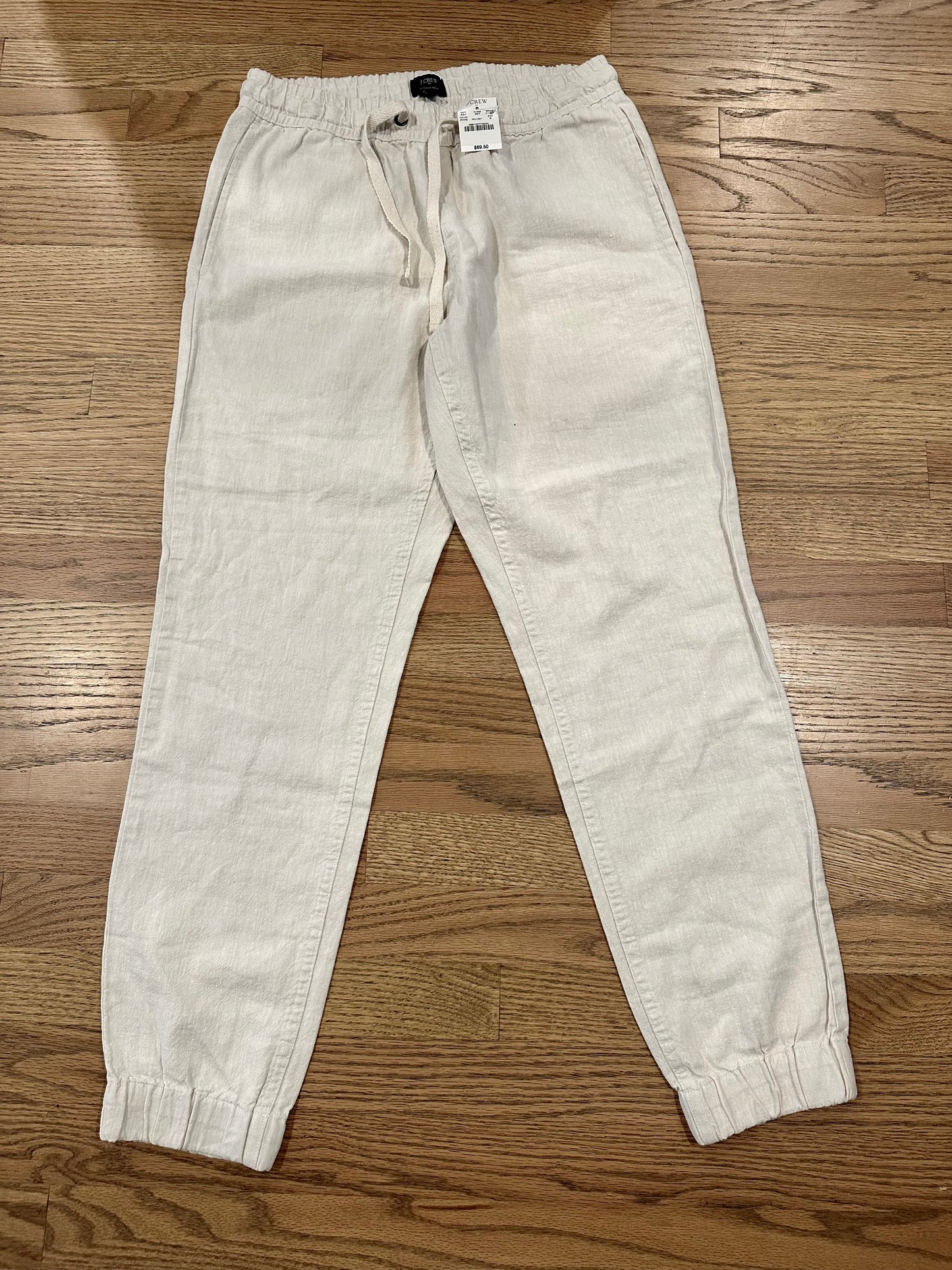 #198- Women’s, J. Crew, Tan Linen Joggers, NWT- Small