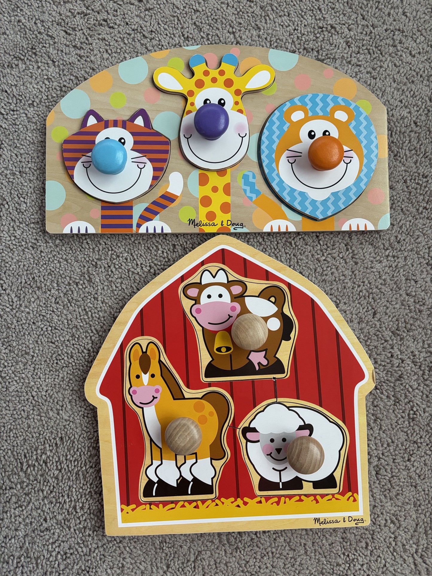 #138 - - EUC Melissa & Doug - Set of 2 wooden puzzle (starter puzzles) - PU 45236