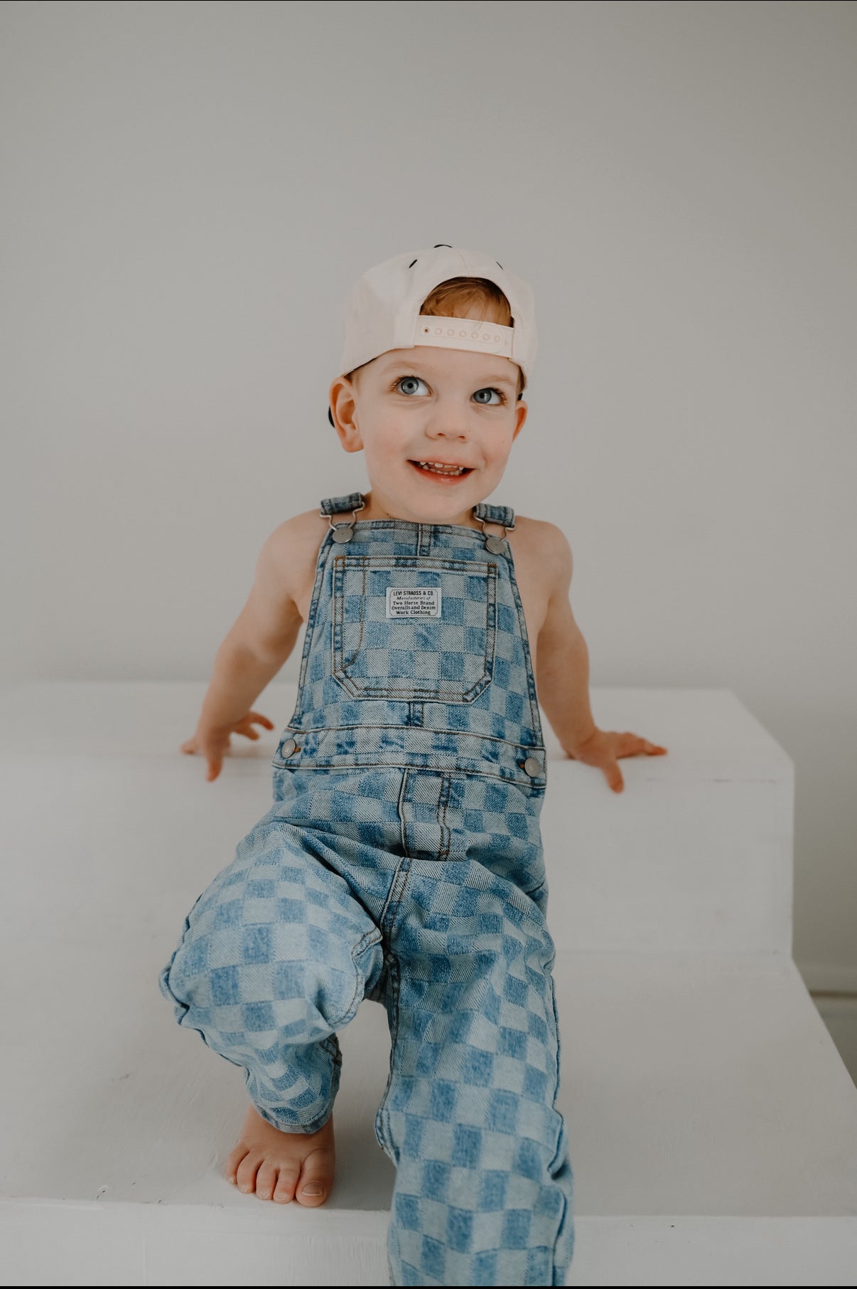 #106: 4T Levis Checkered Overalls (Worn once!)