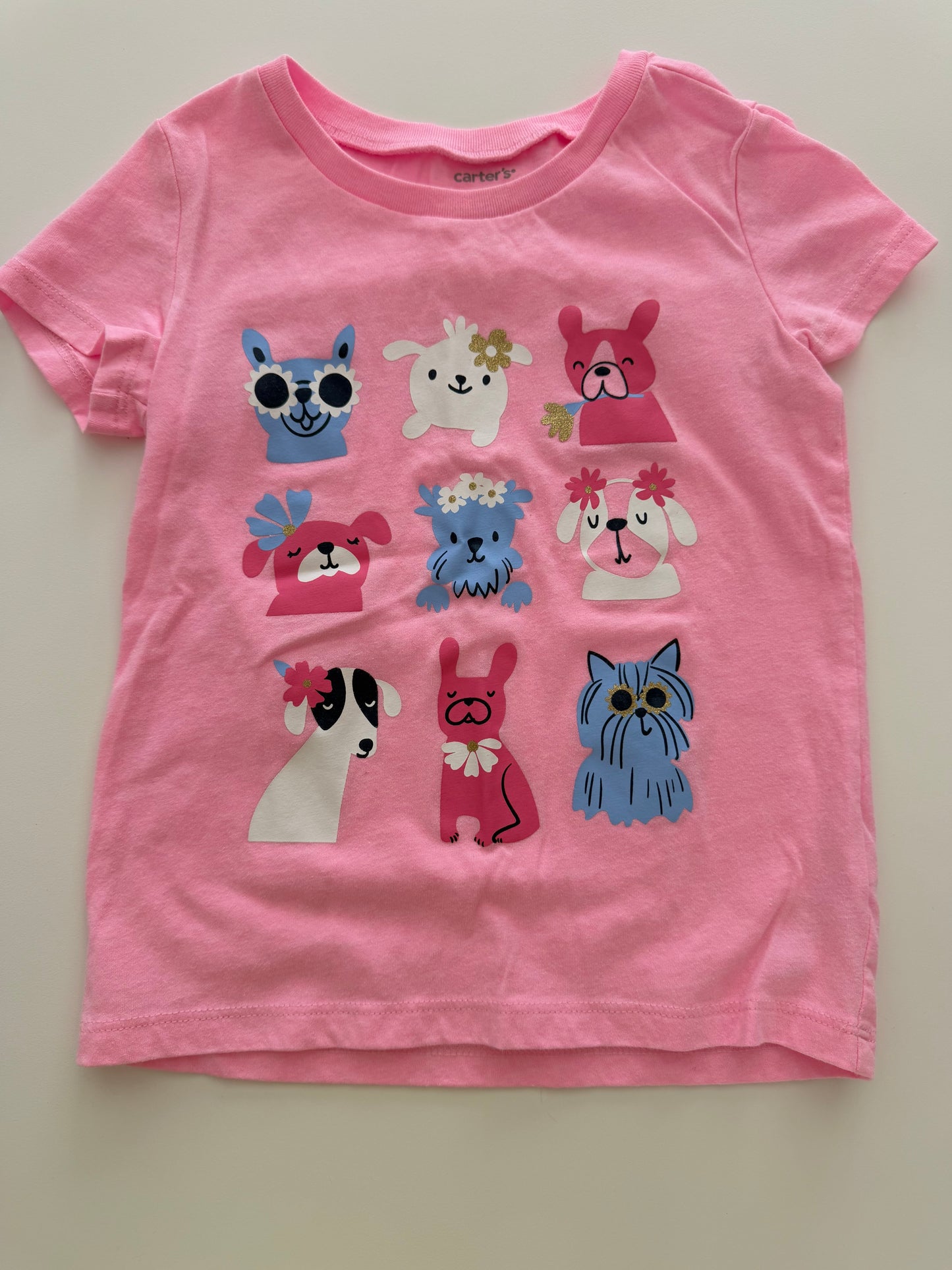 #117, Girls 3T, Carter’s pink puppy t-shirt, EUC