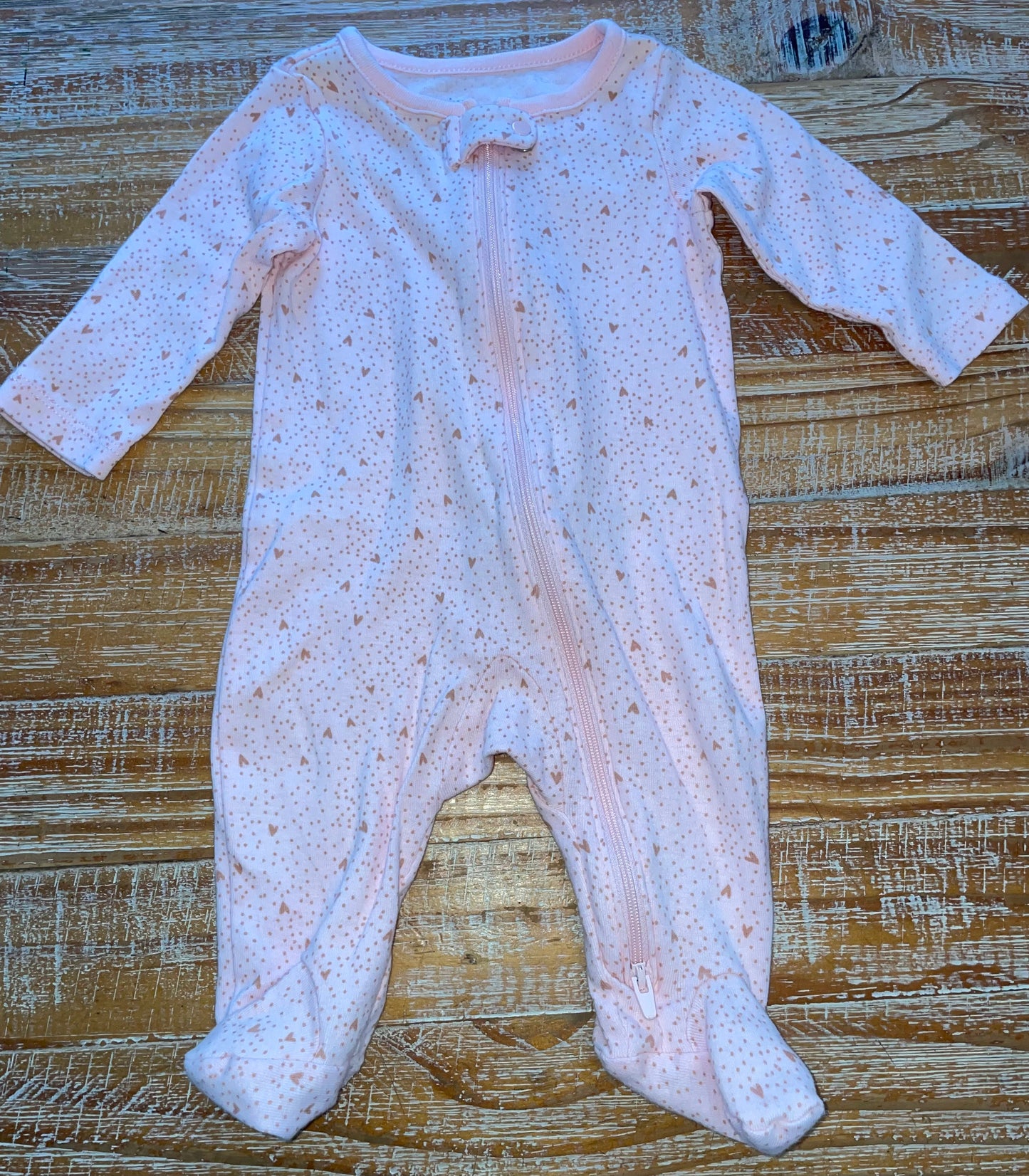 Seller #3 Carter's Girls 3 mos Hearts Zip up Sleeper