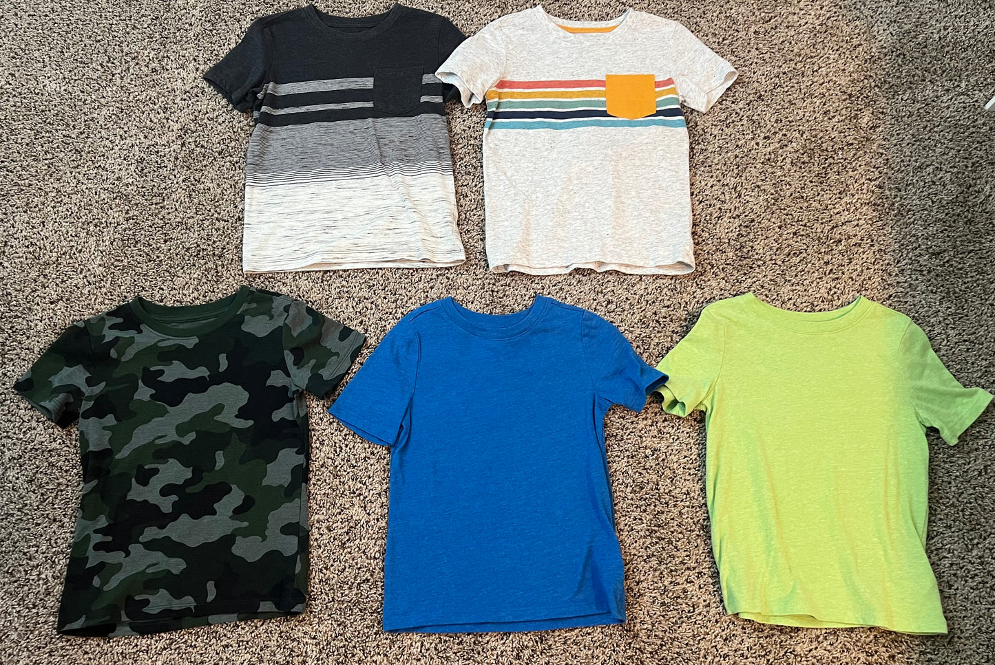 Seller #72 Boys 5T Set of Shirts - Camo | Blue | Yellow - VGUC