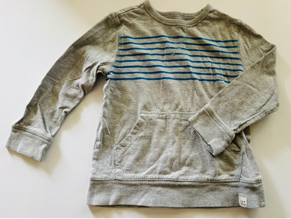 # 92 boys 4 t Gap gray blue stripe long sleeve top