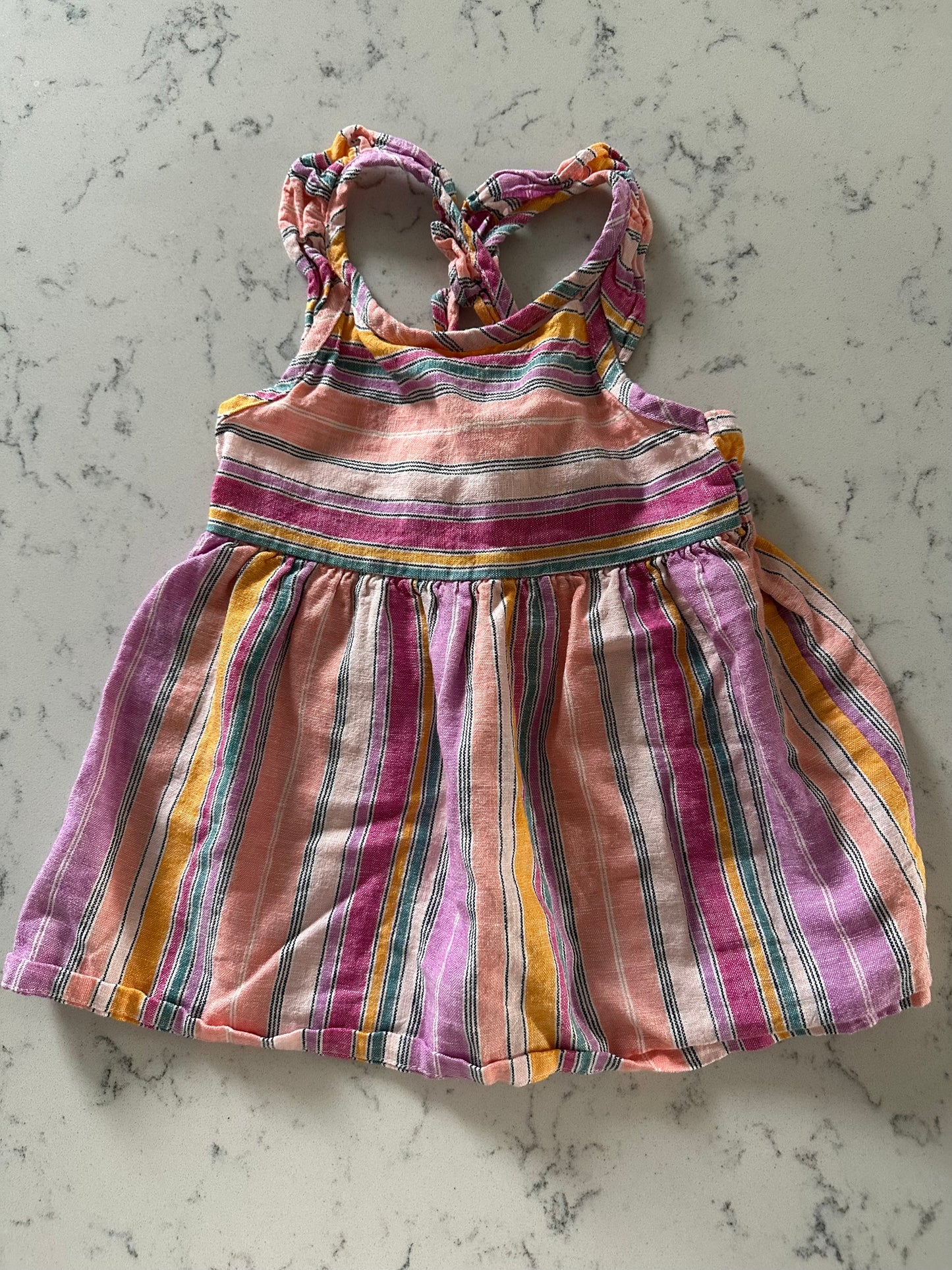Seller 42, Carter's Linen Pink Stripe Tank, Girls Size 6/6x