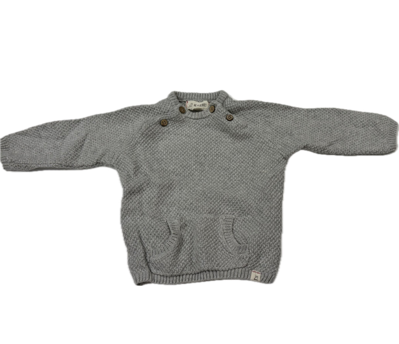 #38 Me & Henry 6-12 Months Boys Gray Sweater