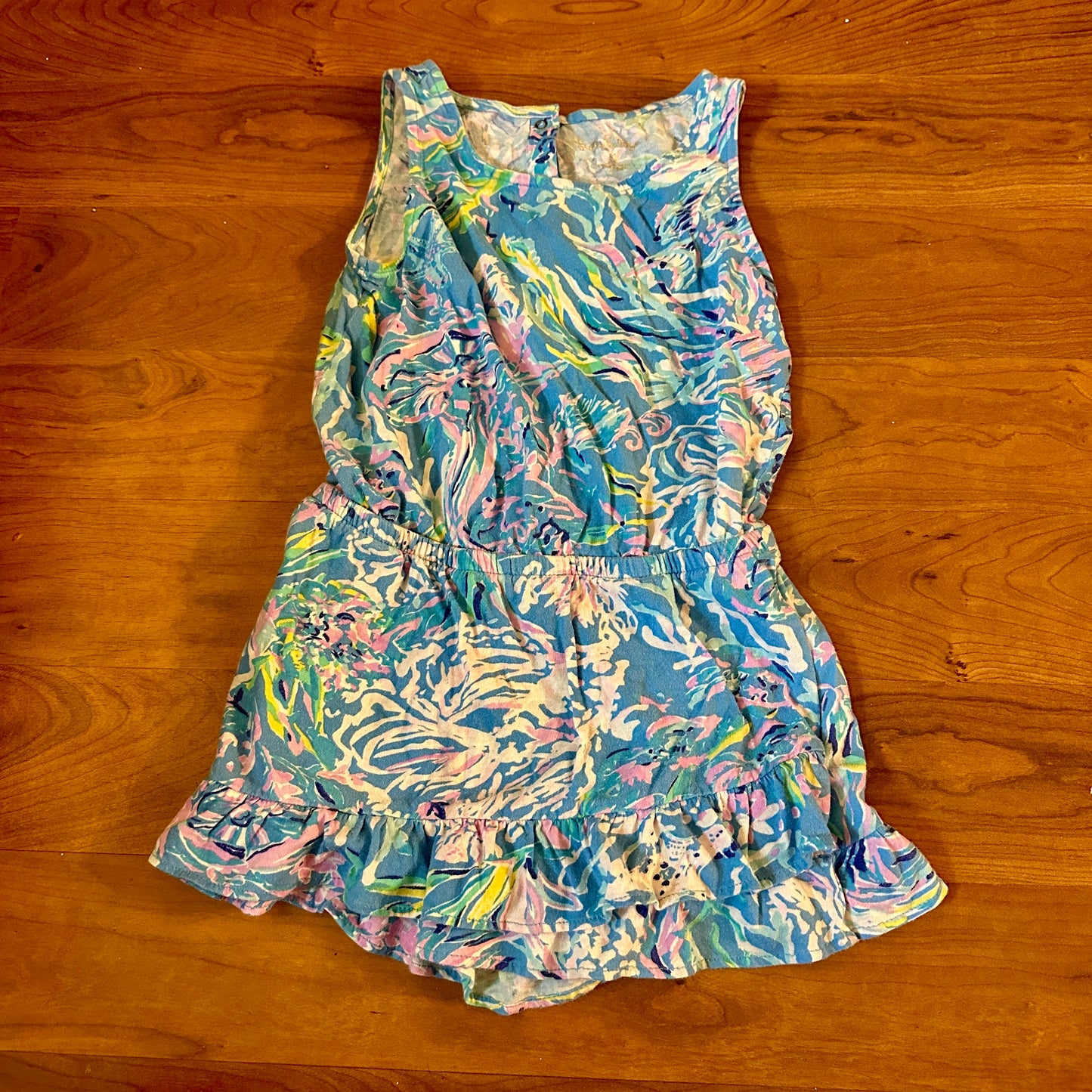 #162 Lilly Pulitzer Blue Romper size 6/7