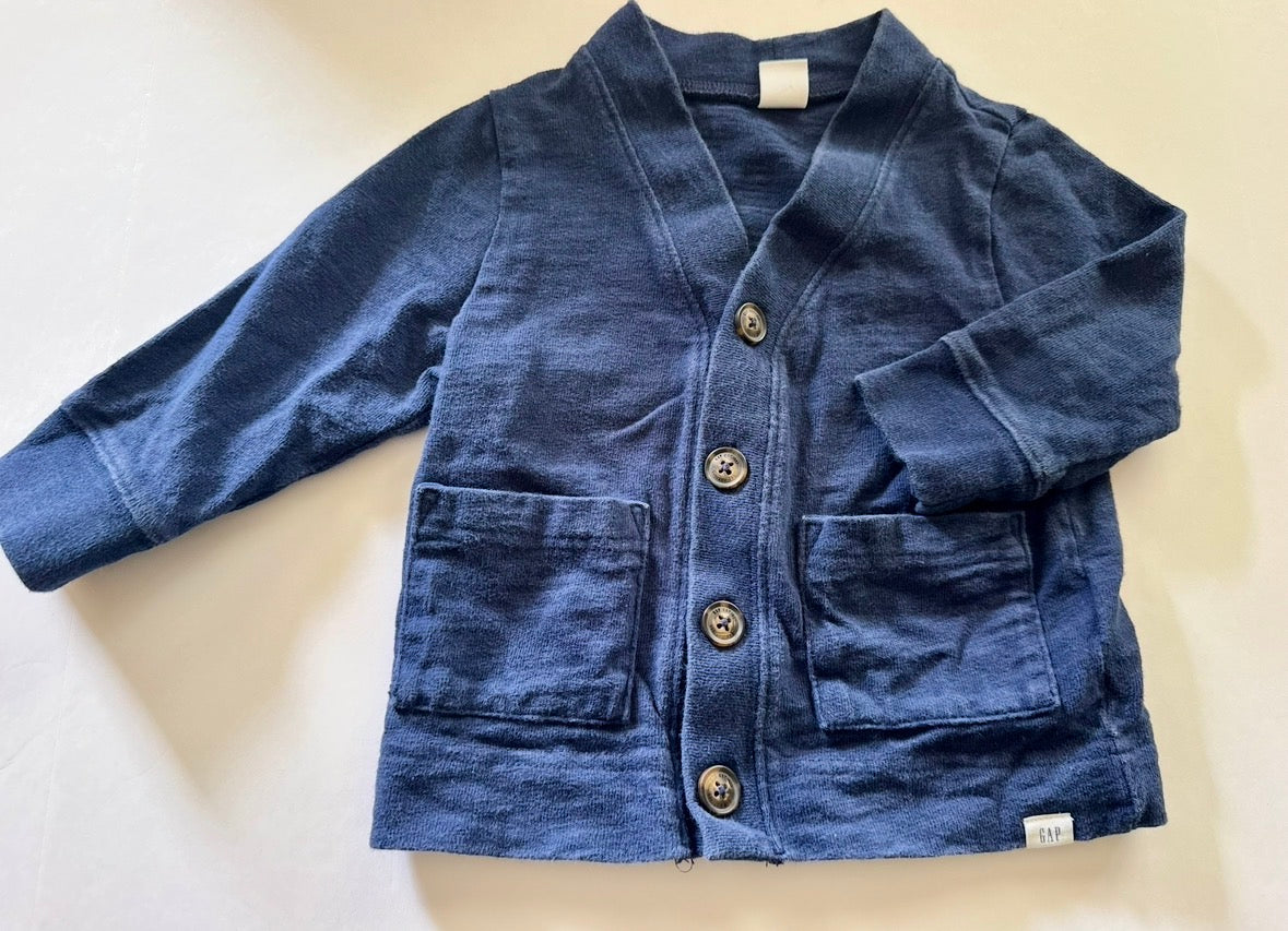 #92 boys 12-18 month GAP navy blue cardigan