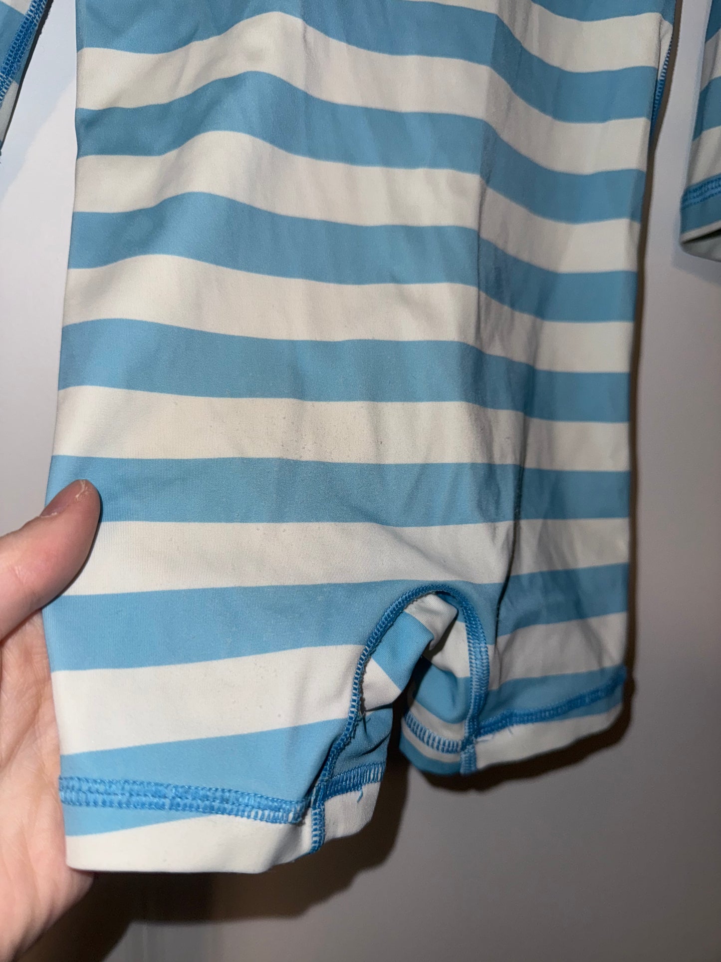 #106: 2T Hanna Andersson Blue Stripe Rash Guard Swim Suit