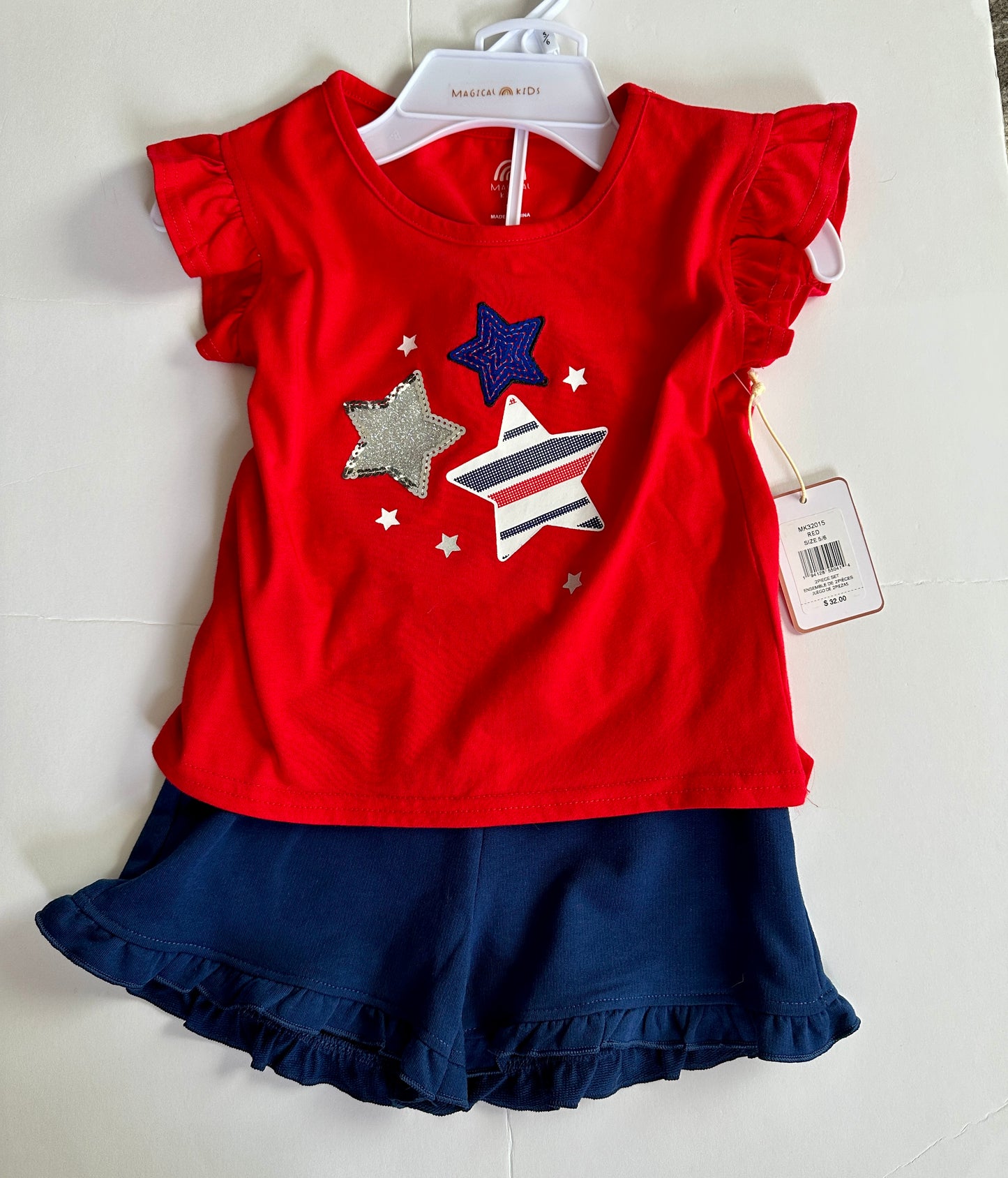 #162 4Th of July outfit girls 5/6 NWT