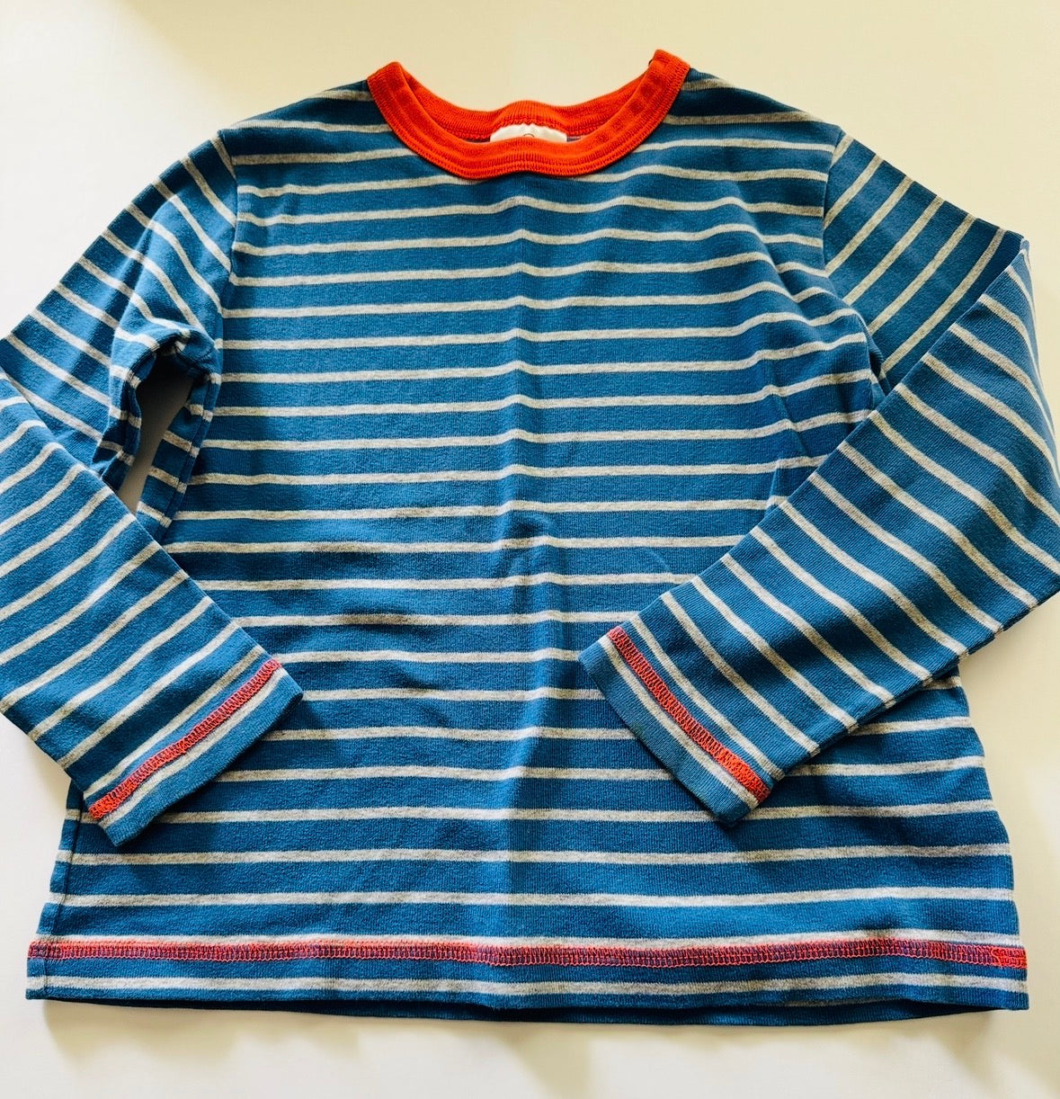 #92 Boys 6/7 Hanna andersson blue strip long sleeve top