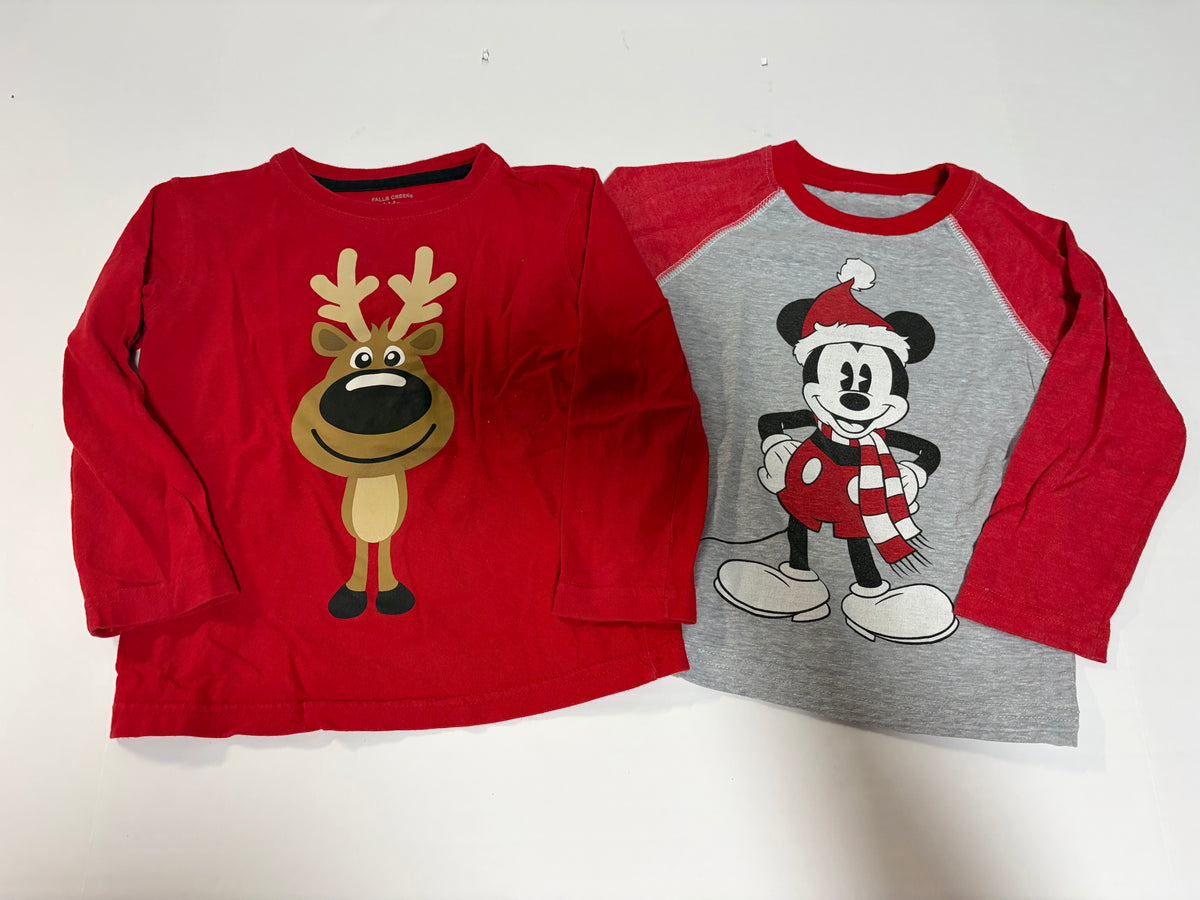 #27 Boys 2T Christmas graphic long sleeve tees