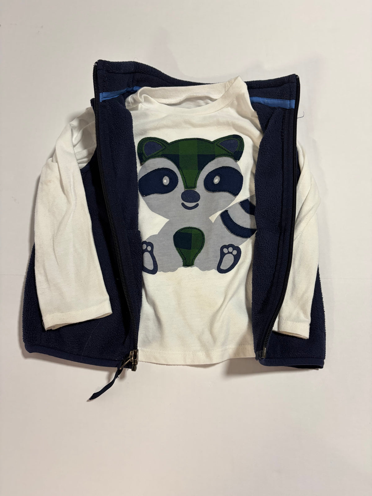 #27 Boys 2T First Impressions applique tee + Amazon Basics fleece vest