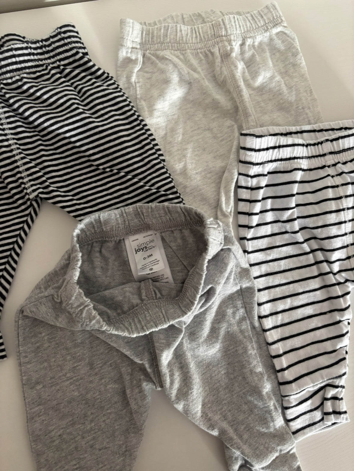 Seller #195 - Bundle of 4 Carter’s Gender Neutral Baby Pants - Size 0-3 Months