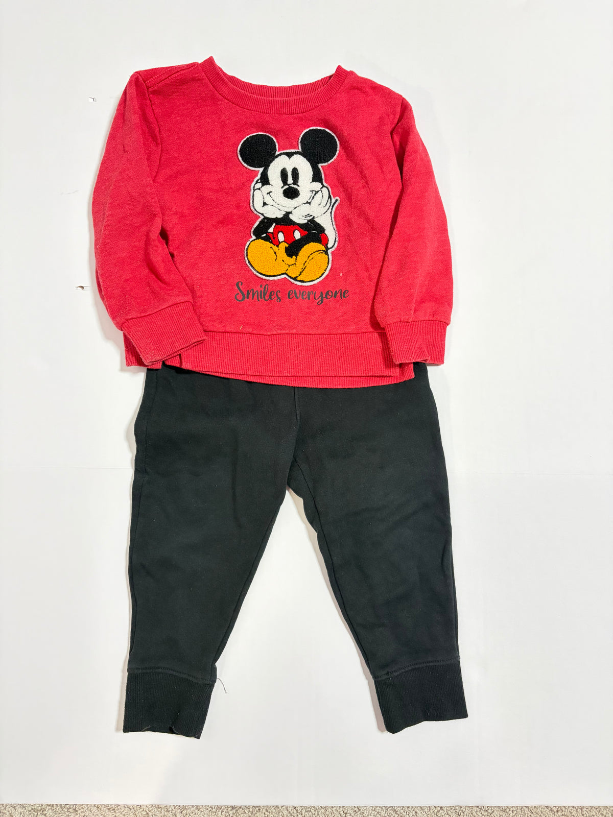 #27 Boys 2T Mickey Mouse applique sweatshirt + Carters sweatpants