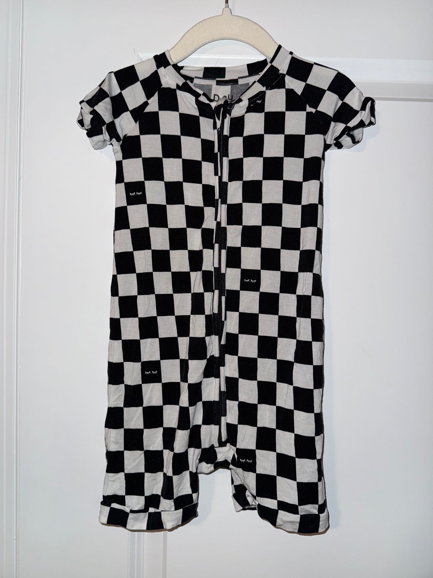 #106: 2T Little Sleepies Checkered Shorty Zippy