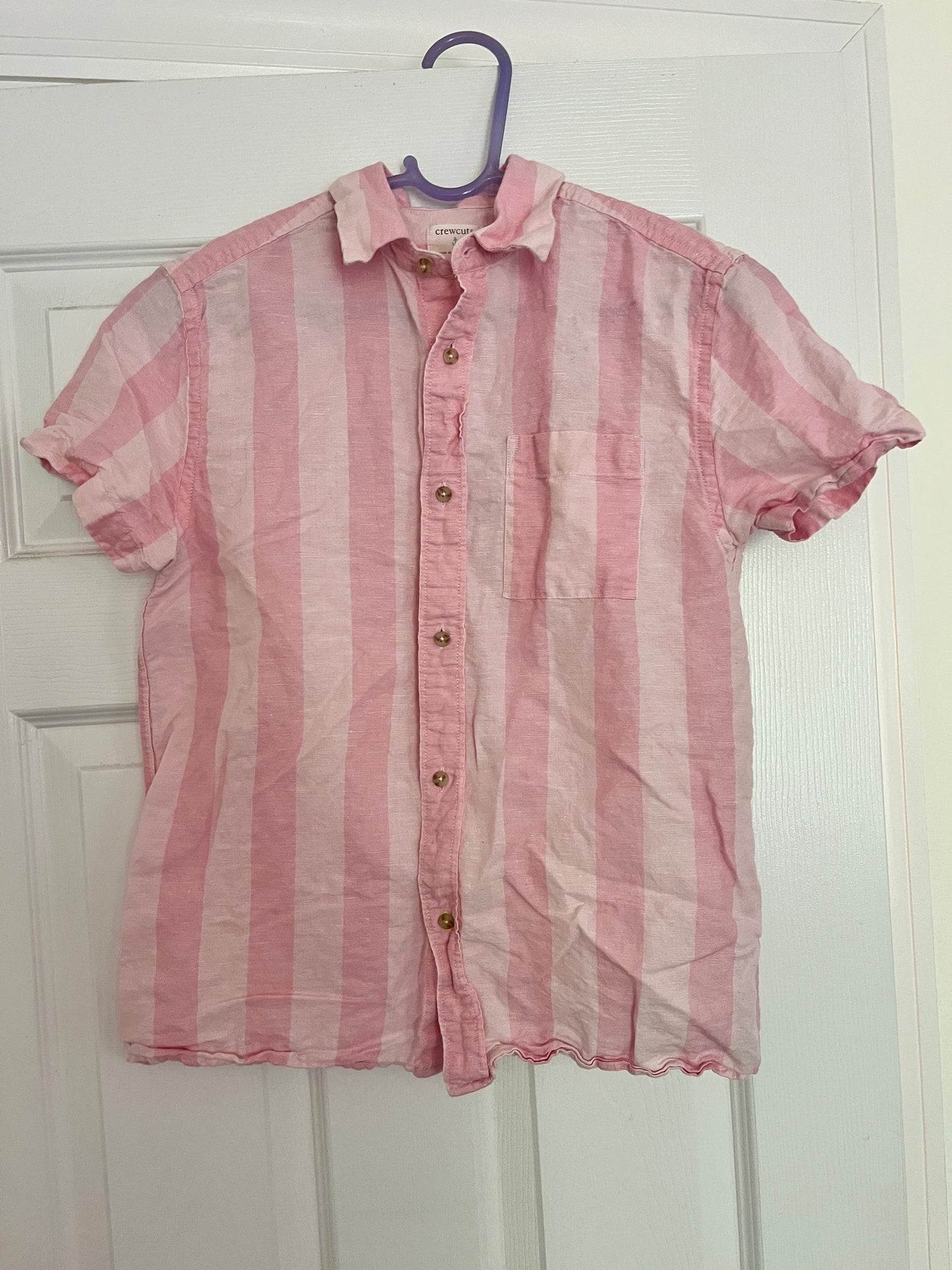 crewcuts Boys pink short sleeve shirt, size 12