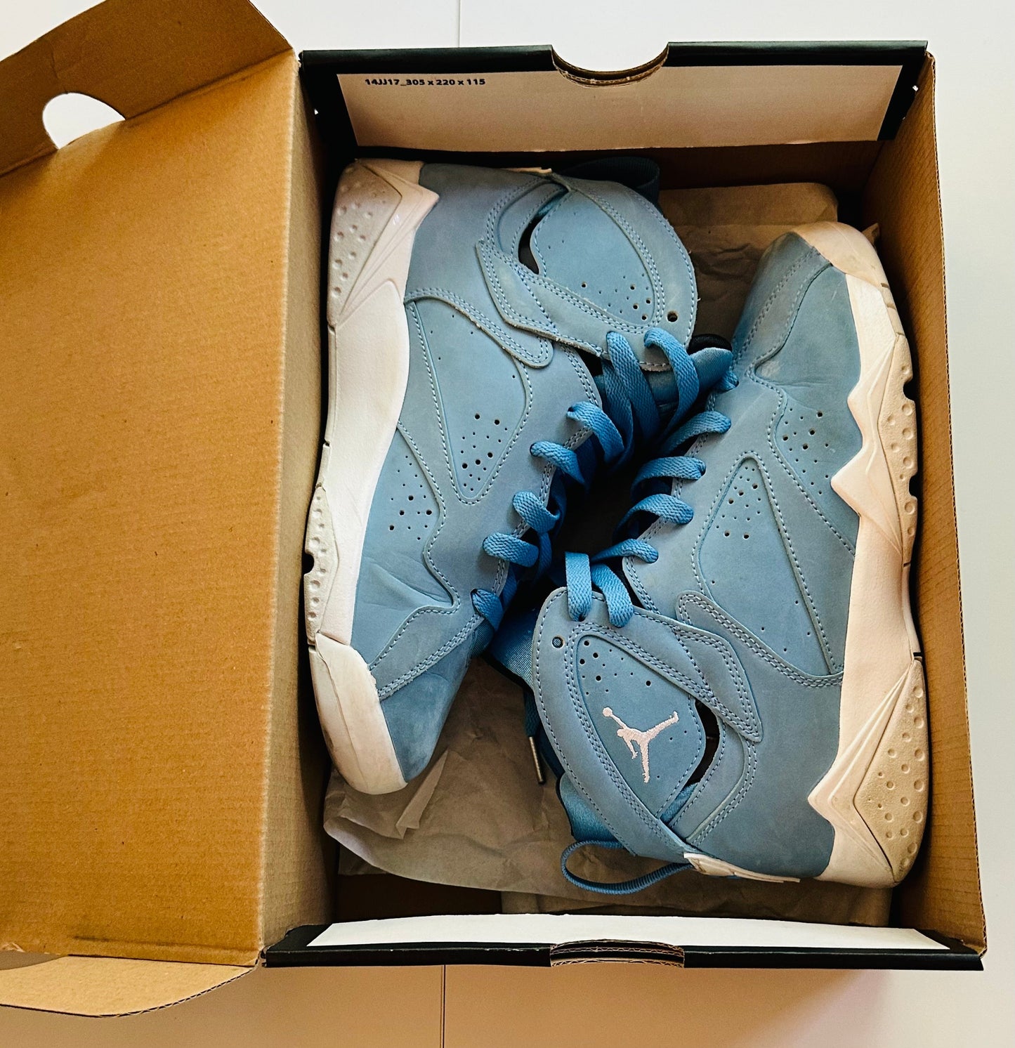 133 Nike Air Jordan 7 Retro Pantone Sz 5Y (Big Kids) Blue Basketball Shoes