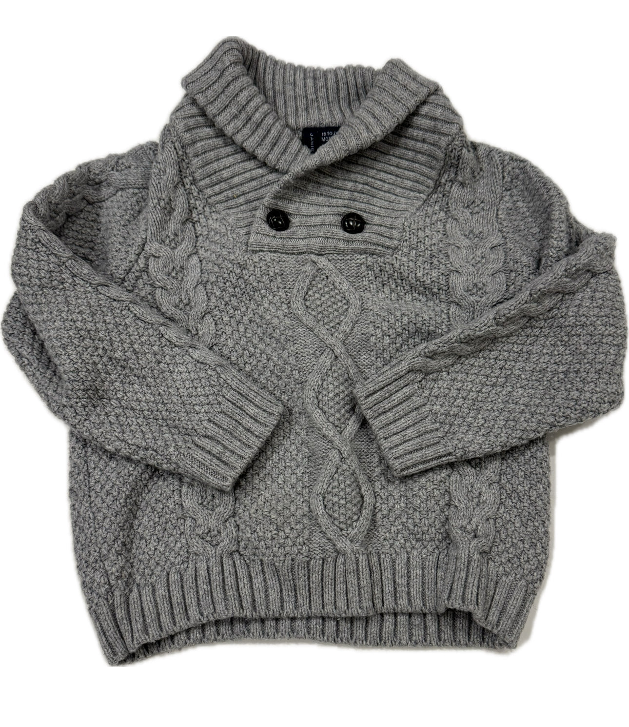 #38 Janie and Jack 18-24 Months Gray Cowl Neck Sweater