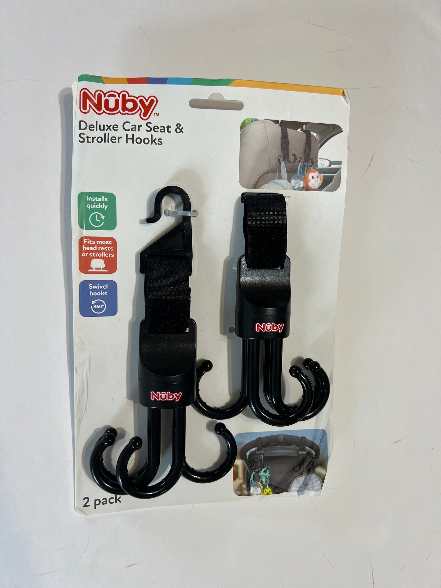 #78 NWT Nuby Deluxe Car Seat and Stroller Hooks