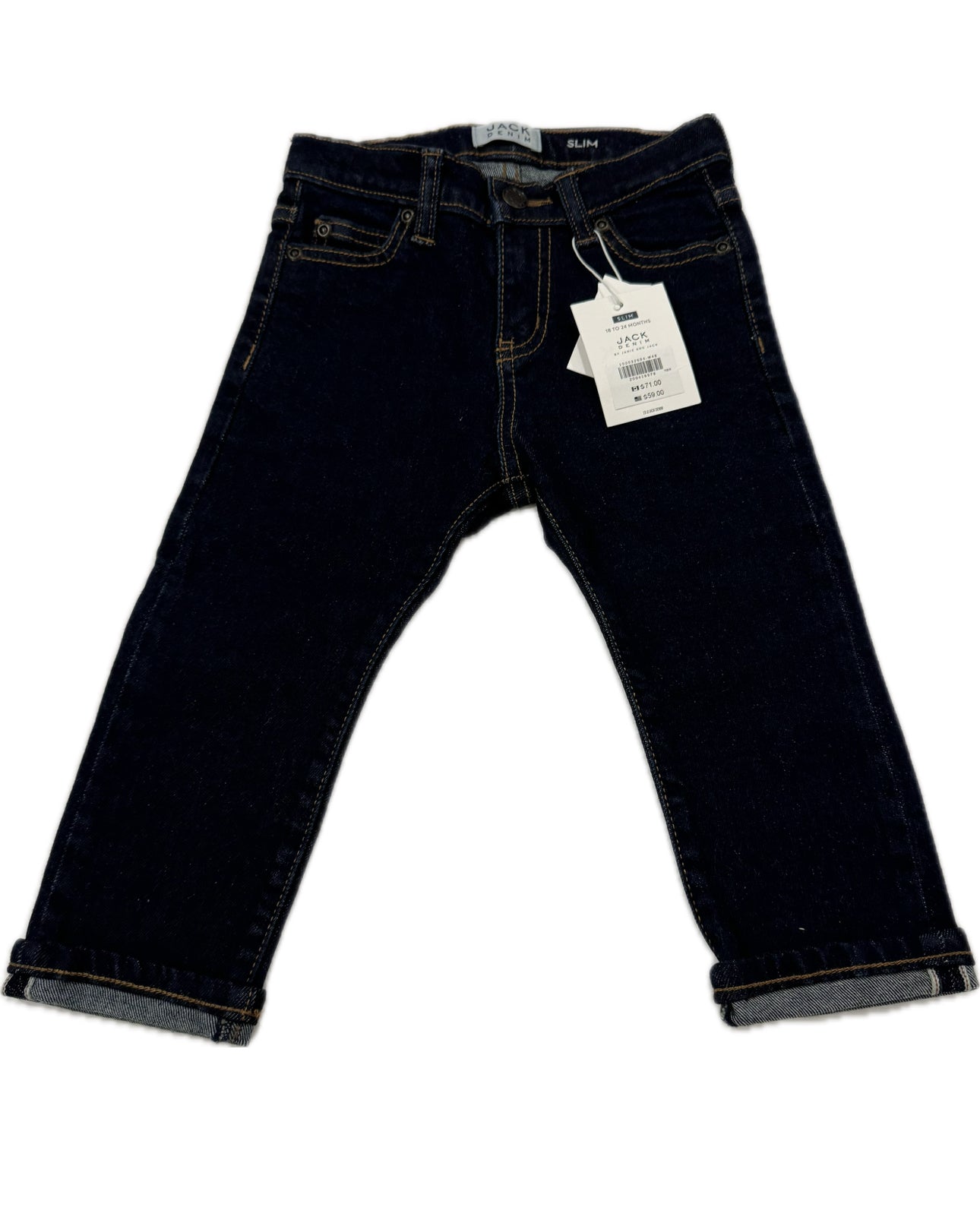 #38 NWT Janie and Jack 18-24 Months Boys Slim Dark Blue Jeans