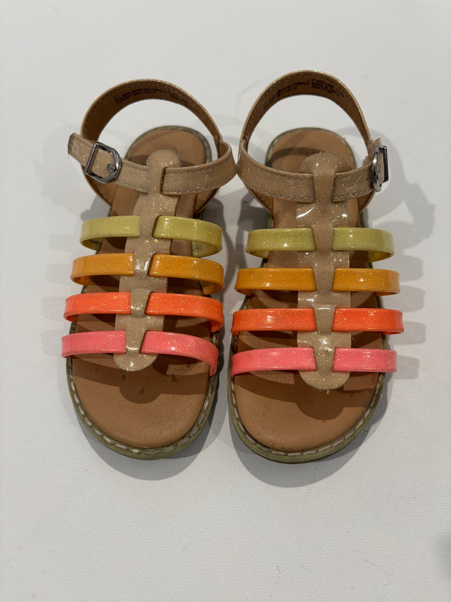 #103 Cat & Jack Rainbow Sandals Size 11