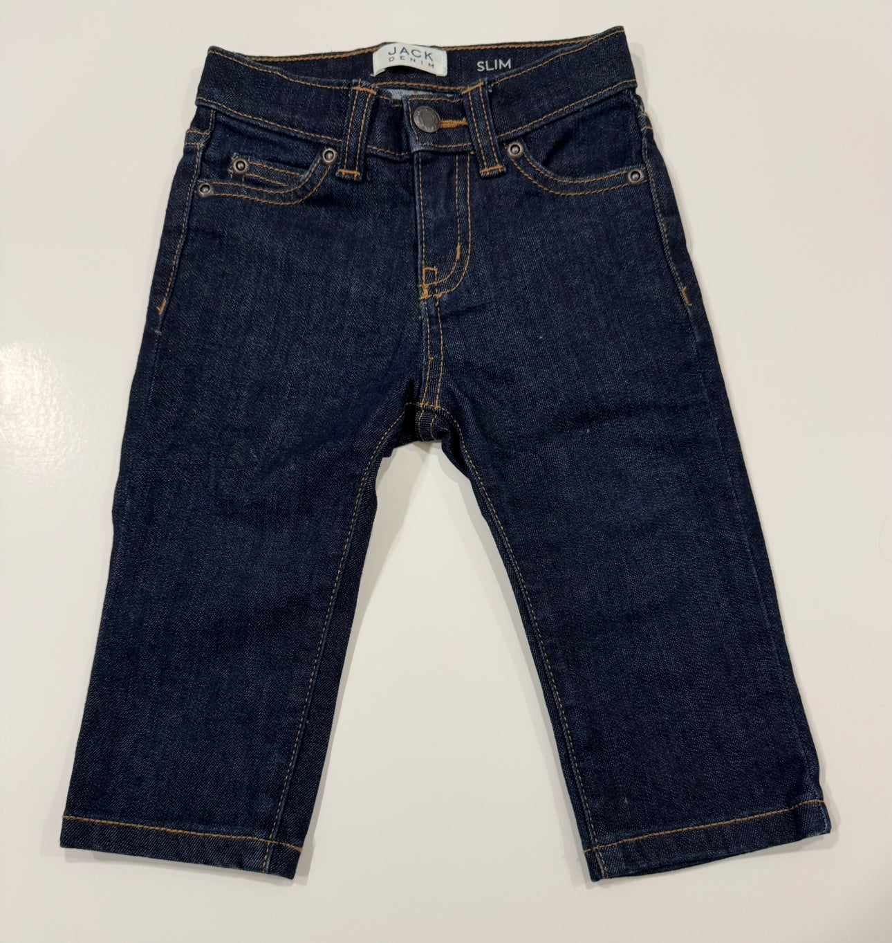 #38 Janie and Jack 12-18 Months Boys Slim Fit Denim Jeans Dark Blue