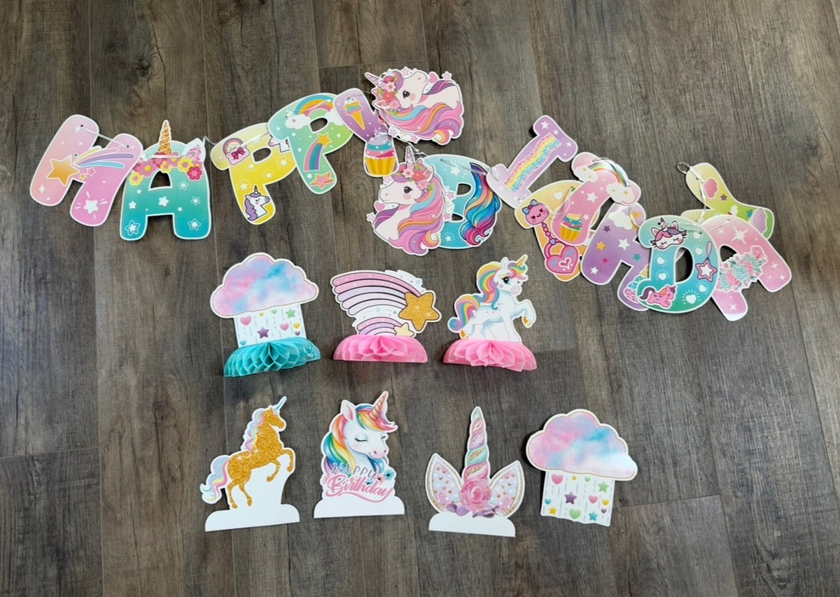 Seller 183- Unicorn birthday decorations
