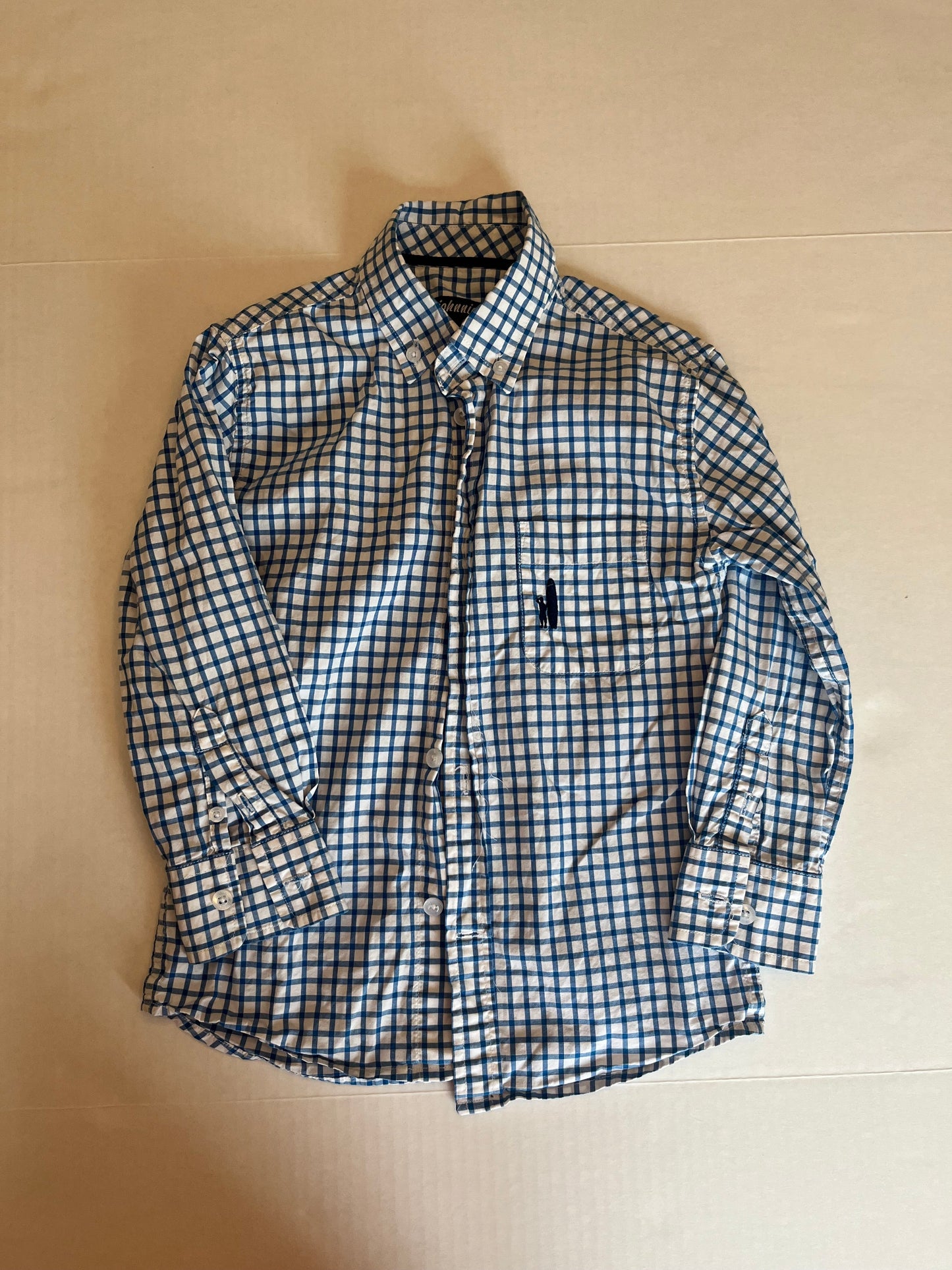 PPU 45227 VGUC Johnny O blue/white button down. Boys size 4