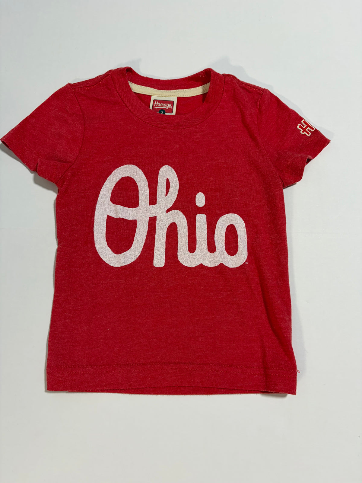 #27 Boys 18m Homage script Ohio tee