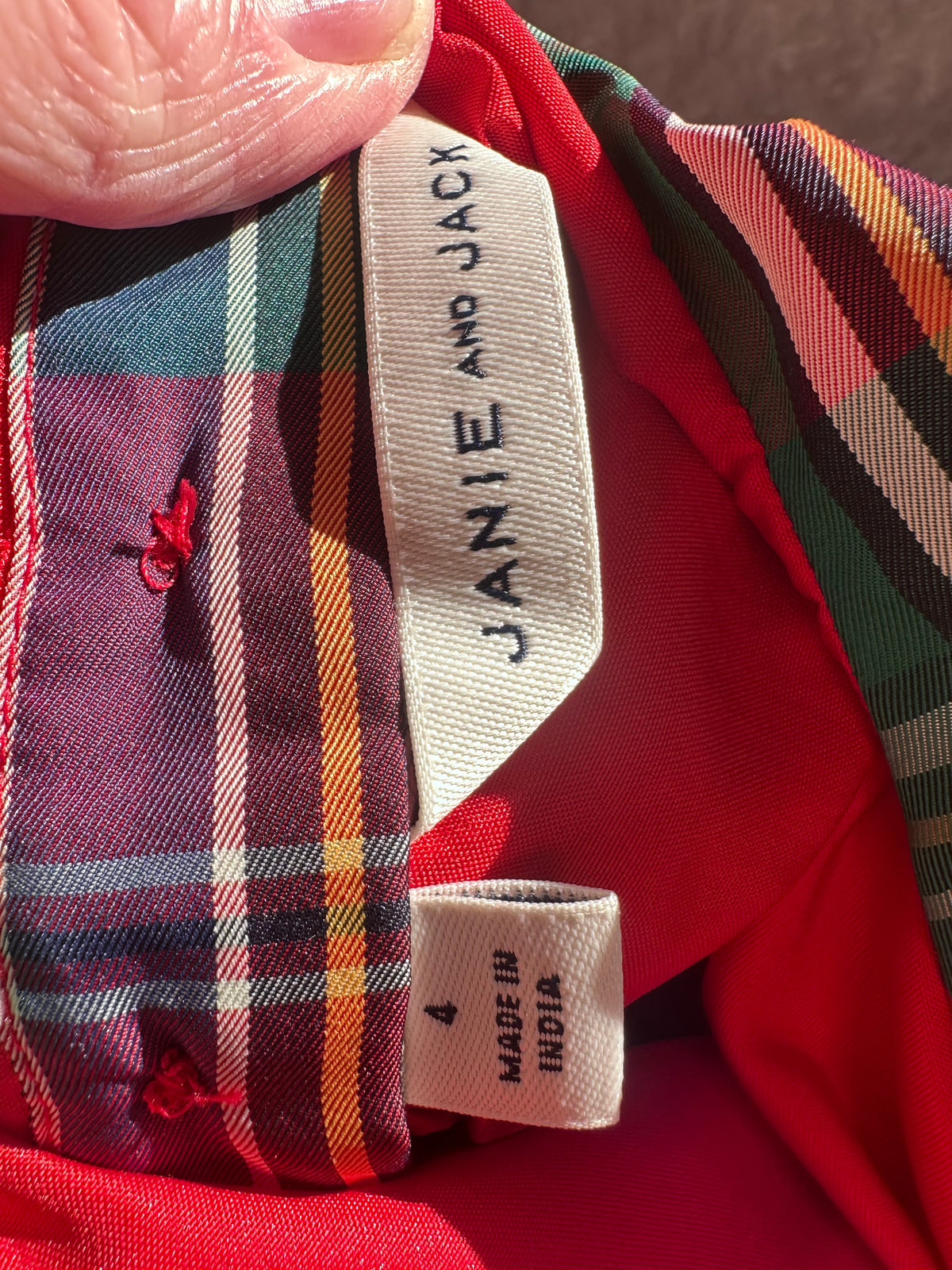 #104 Janie and Jack size 4 Tartan Dress, runs big IMO and fits more like a 5