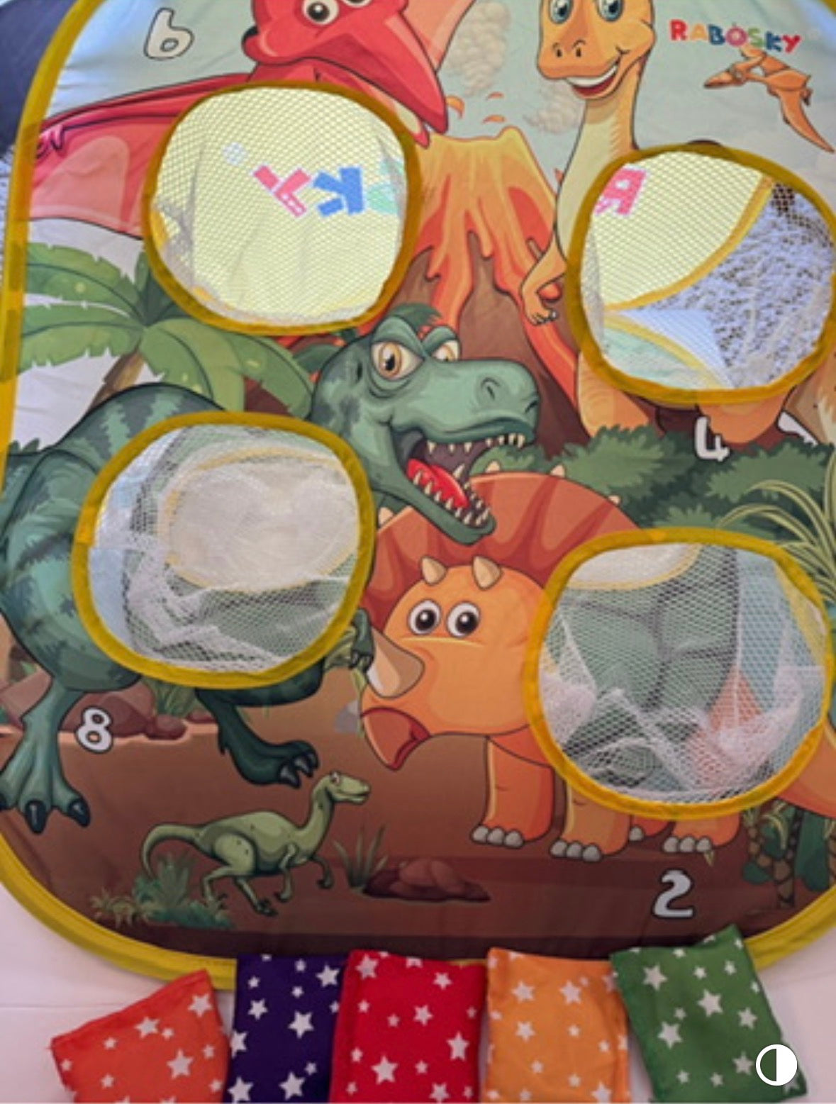 #92 bean bag toss game dinosaurs