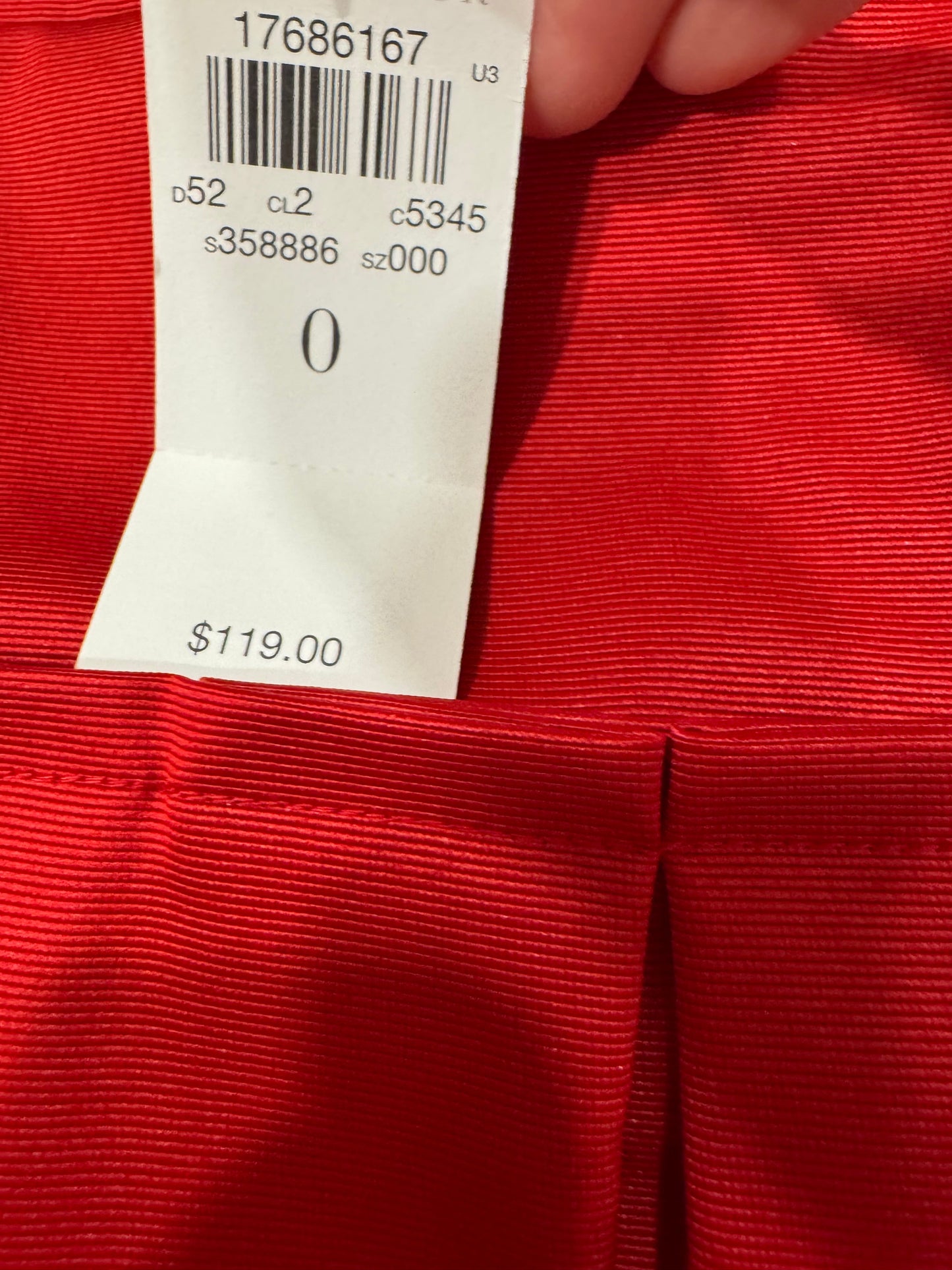 #38 NWT Ann Taylor Size 0 Women’s Red Pleated Skirt
